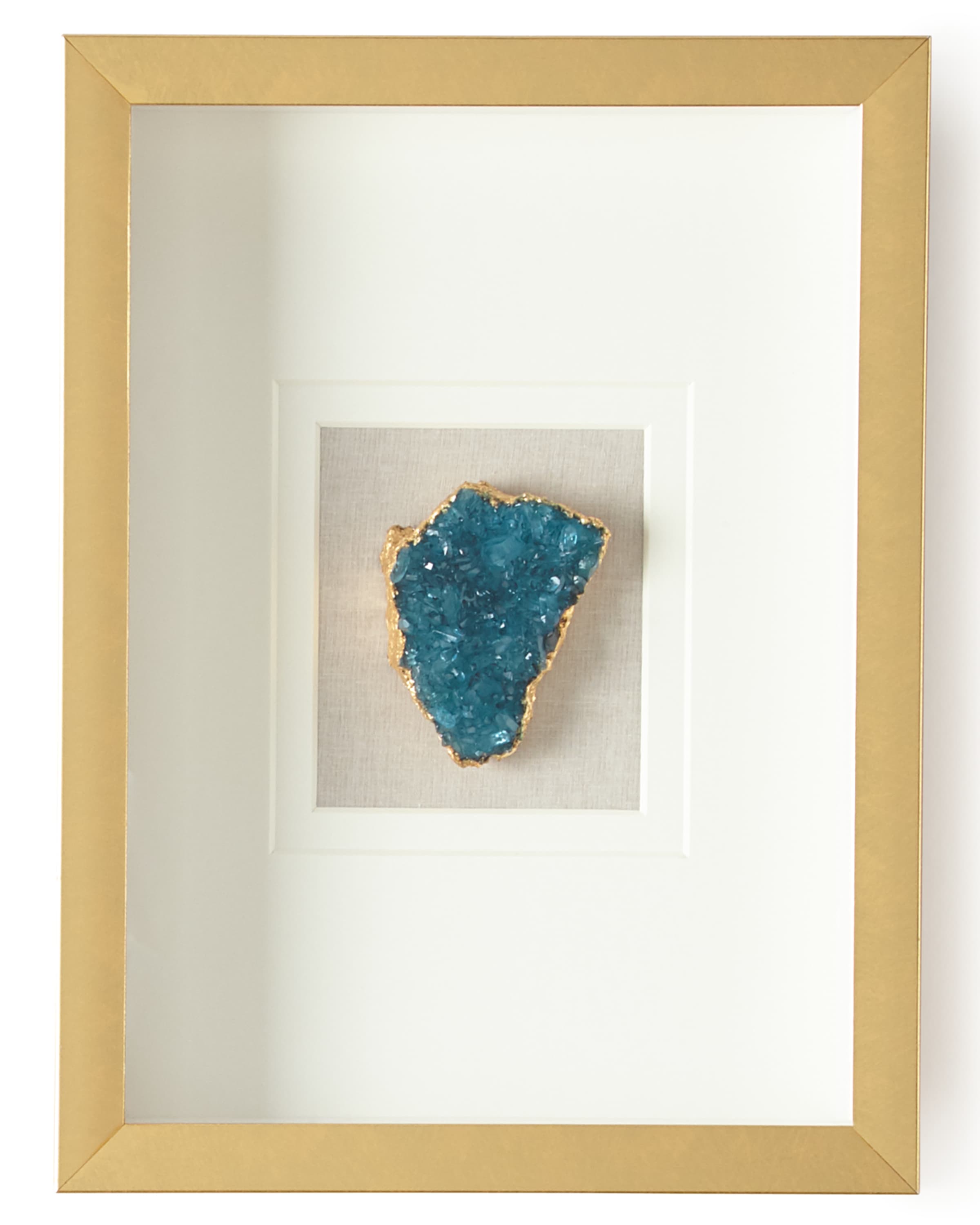 Jamie Young Natural Crystal in Golden Frame, Turquoise Blue
