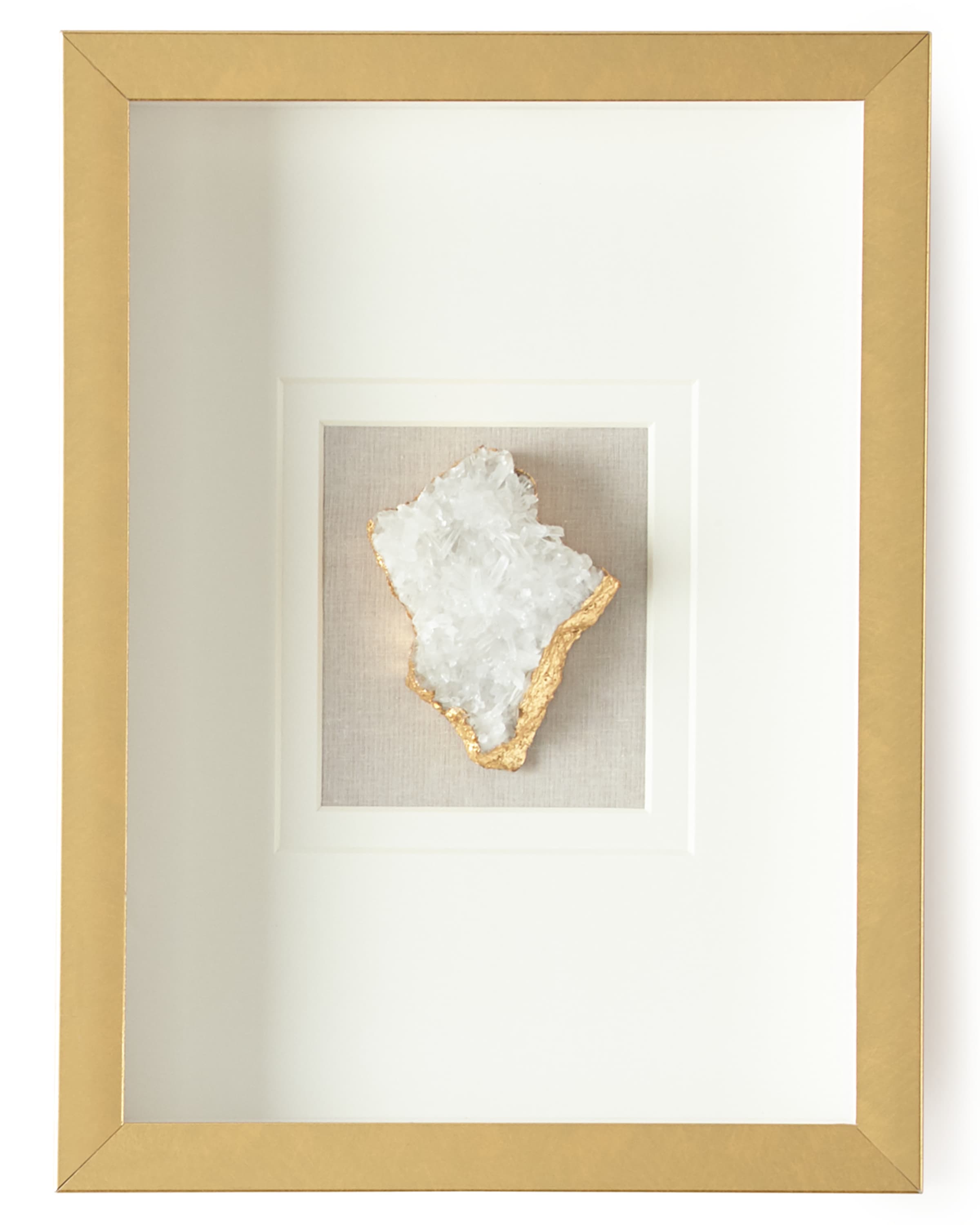 Jamie Young Natural Crystal in Golden Frame, Stormy White