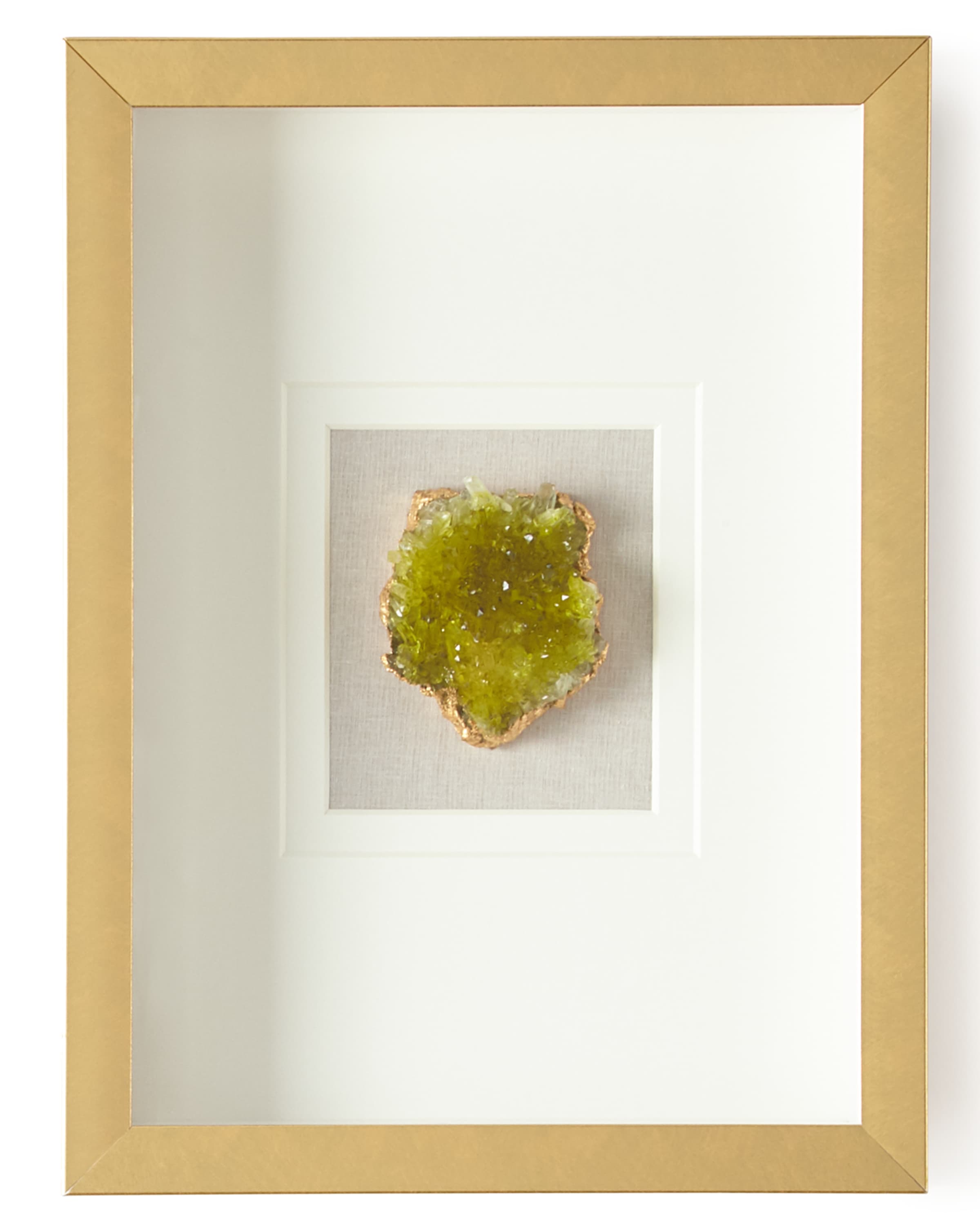 Jamie Young Natural Crystal in Golden Frame, Green