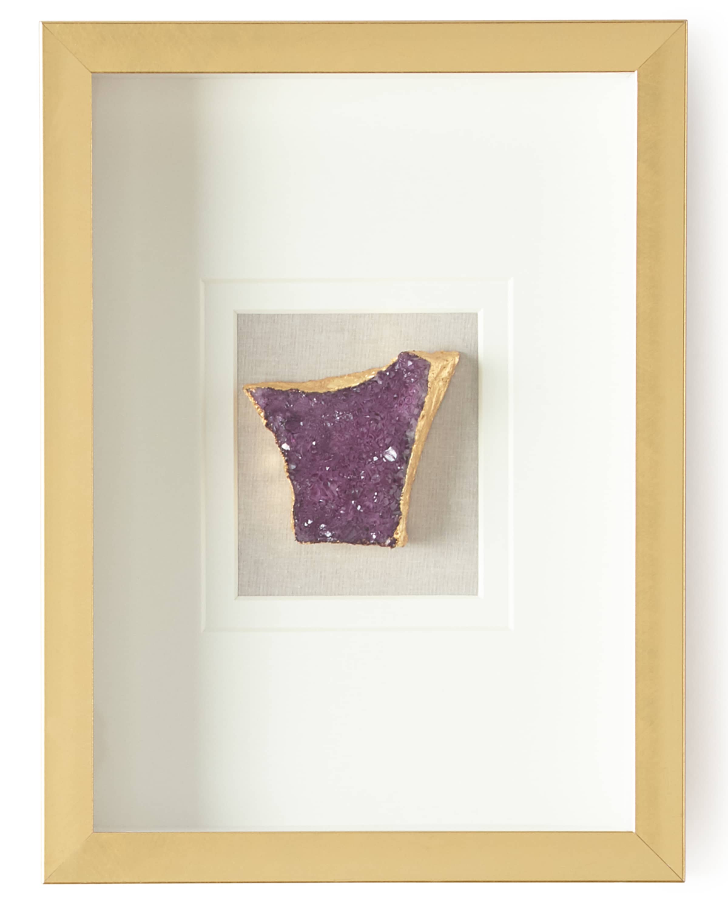 Jamie Young Natural Crystal in Golden Frame, Purple
