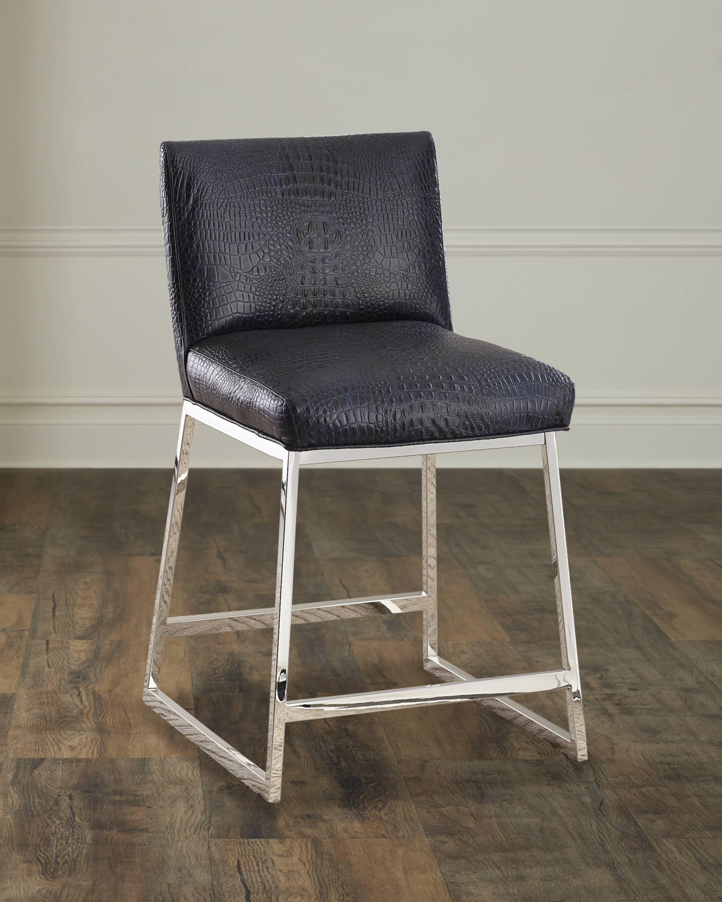 Massoud Adrift Leather Counter Stool, 24"