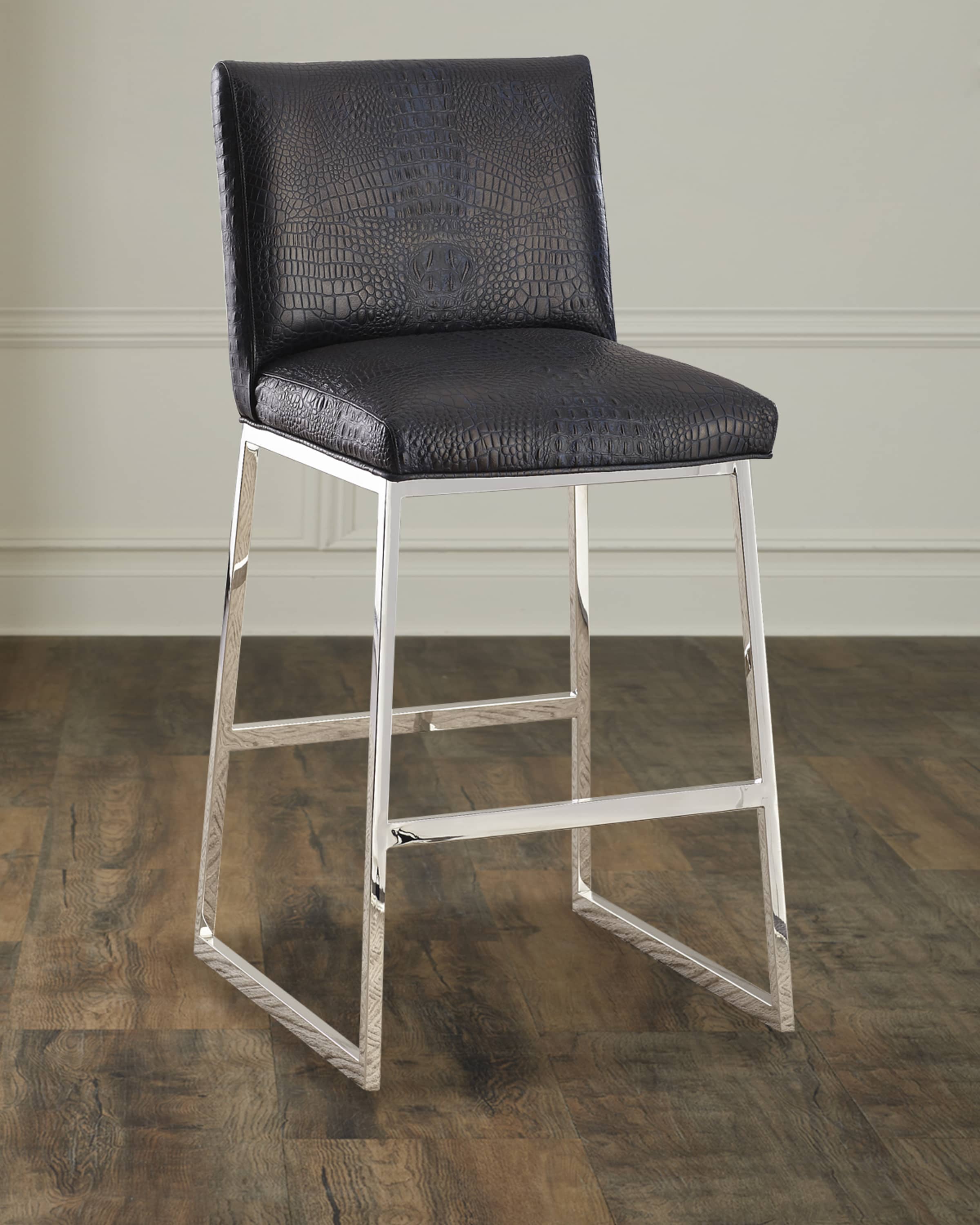 Massoud Adrift Leather Bar Stool, 31" 