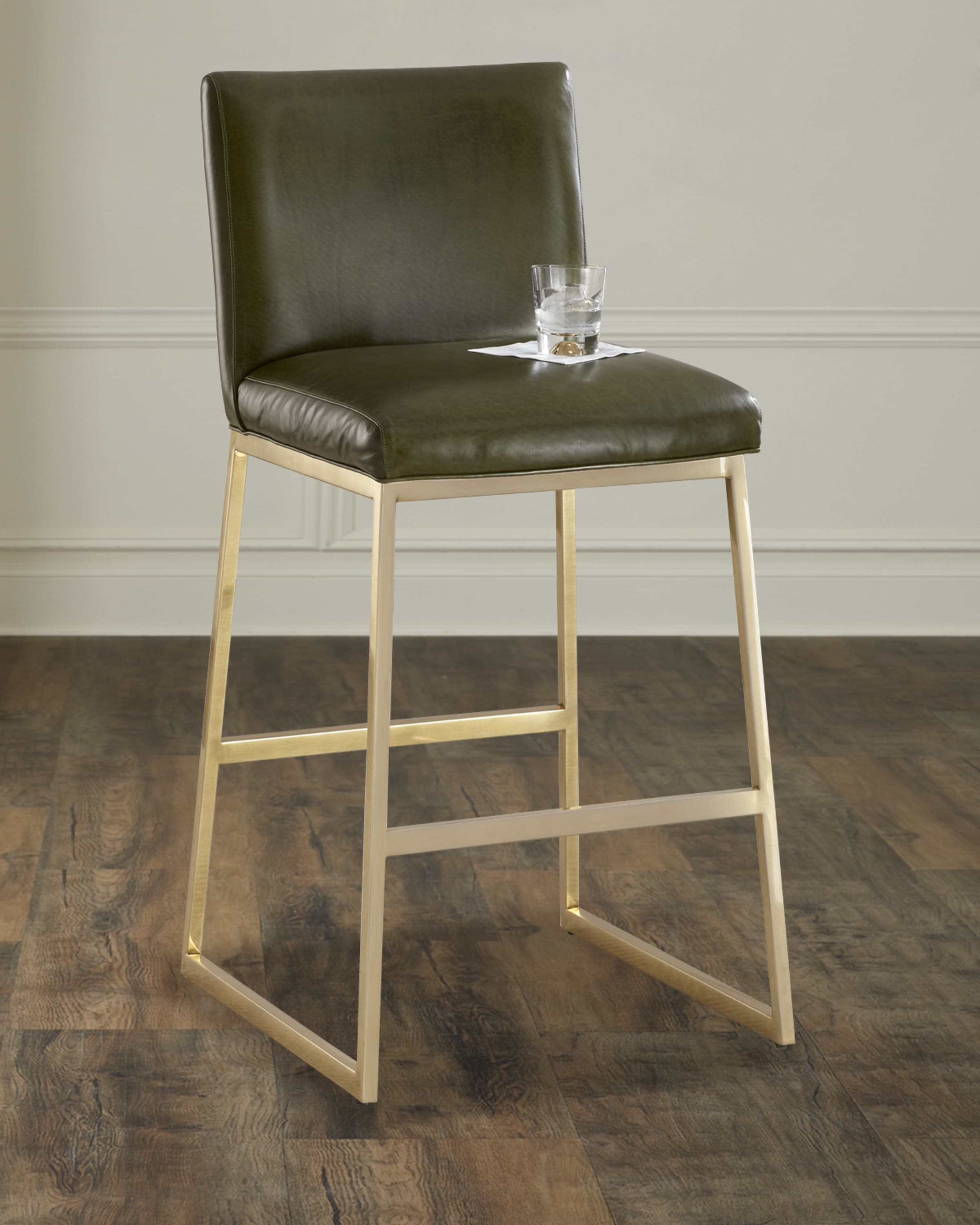 Massoud Reza Brass Bar Stool, 31"