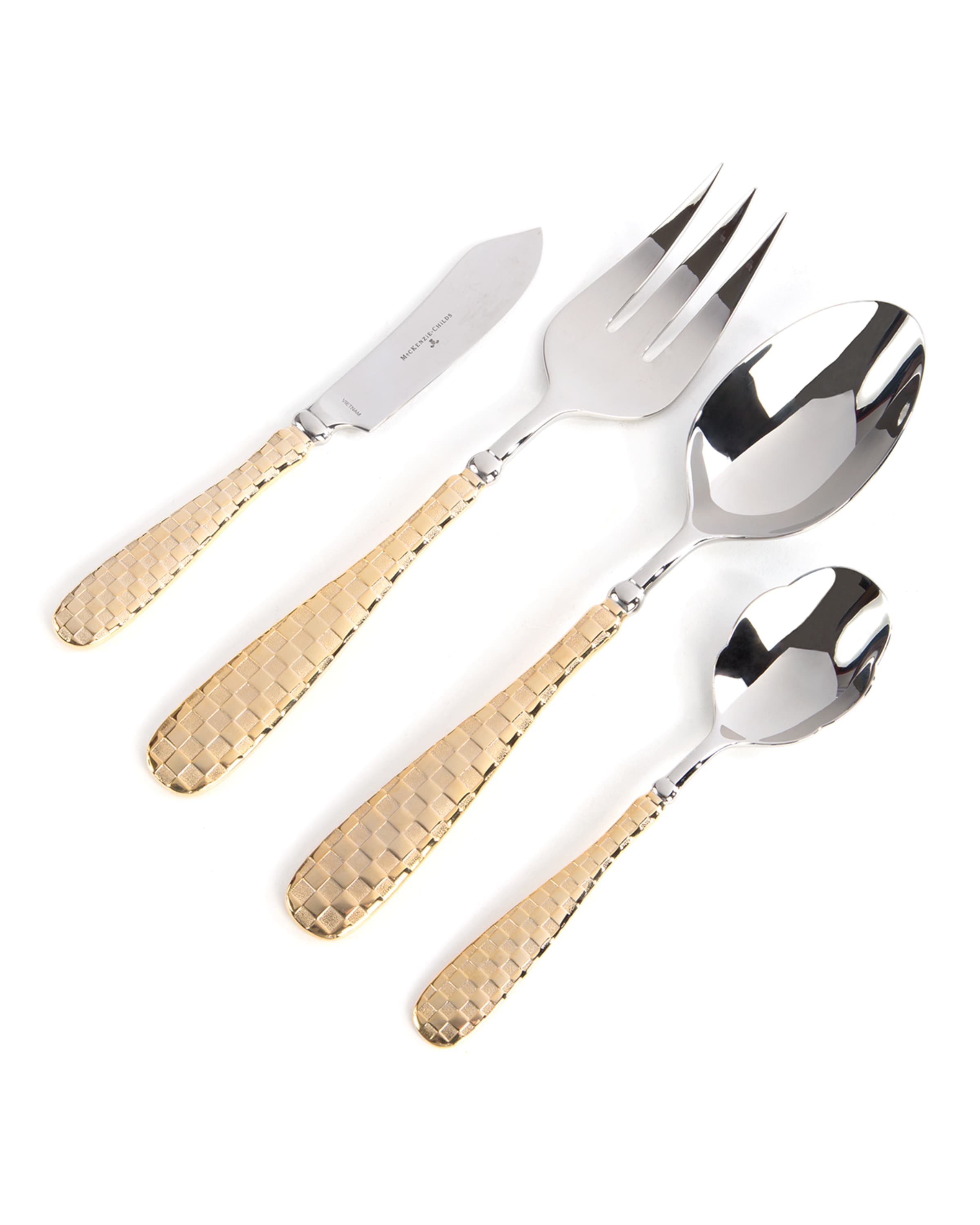 MacKenzieChilds Check Hostess Serving Set, Steel and Matching Items