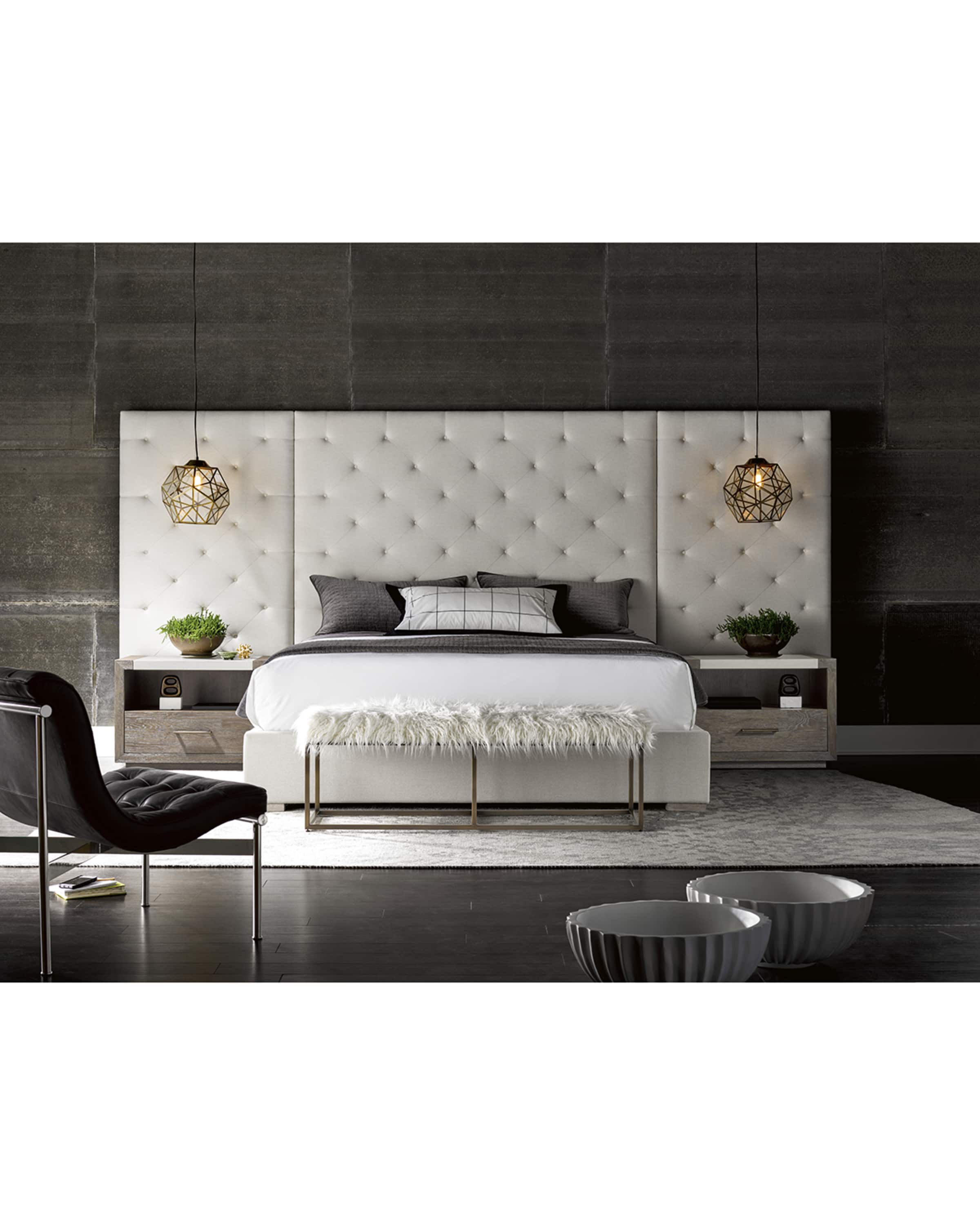 Universal Furniture Parigi Tufted California King Bed with Panels