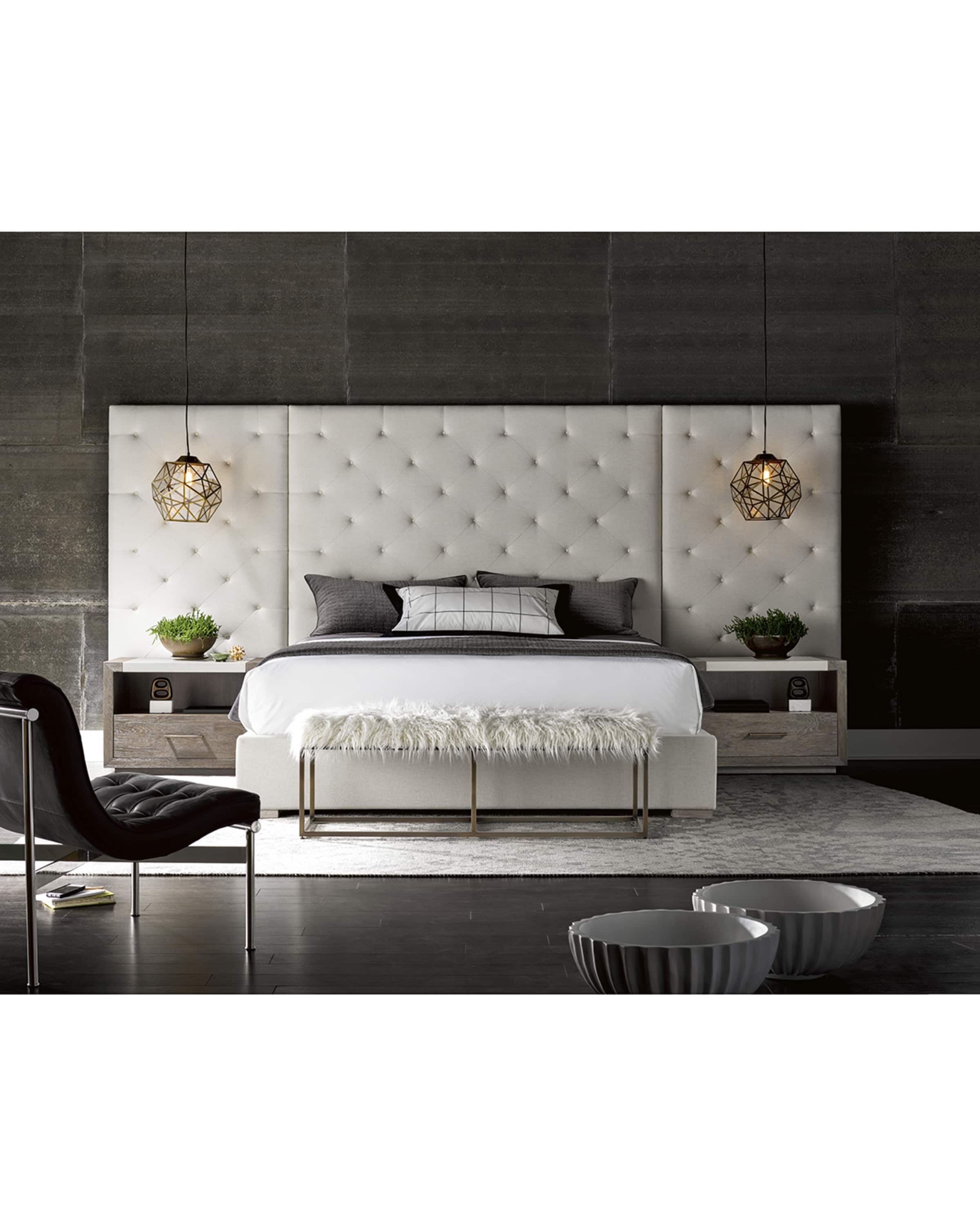 Universal Furniture Parigi Tufted King Bed with Panels