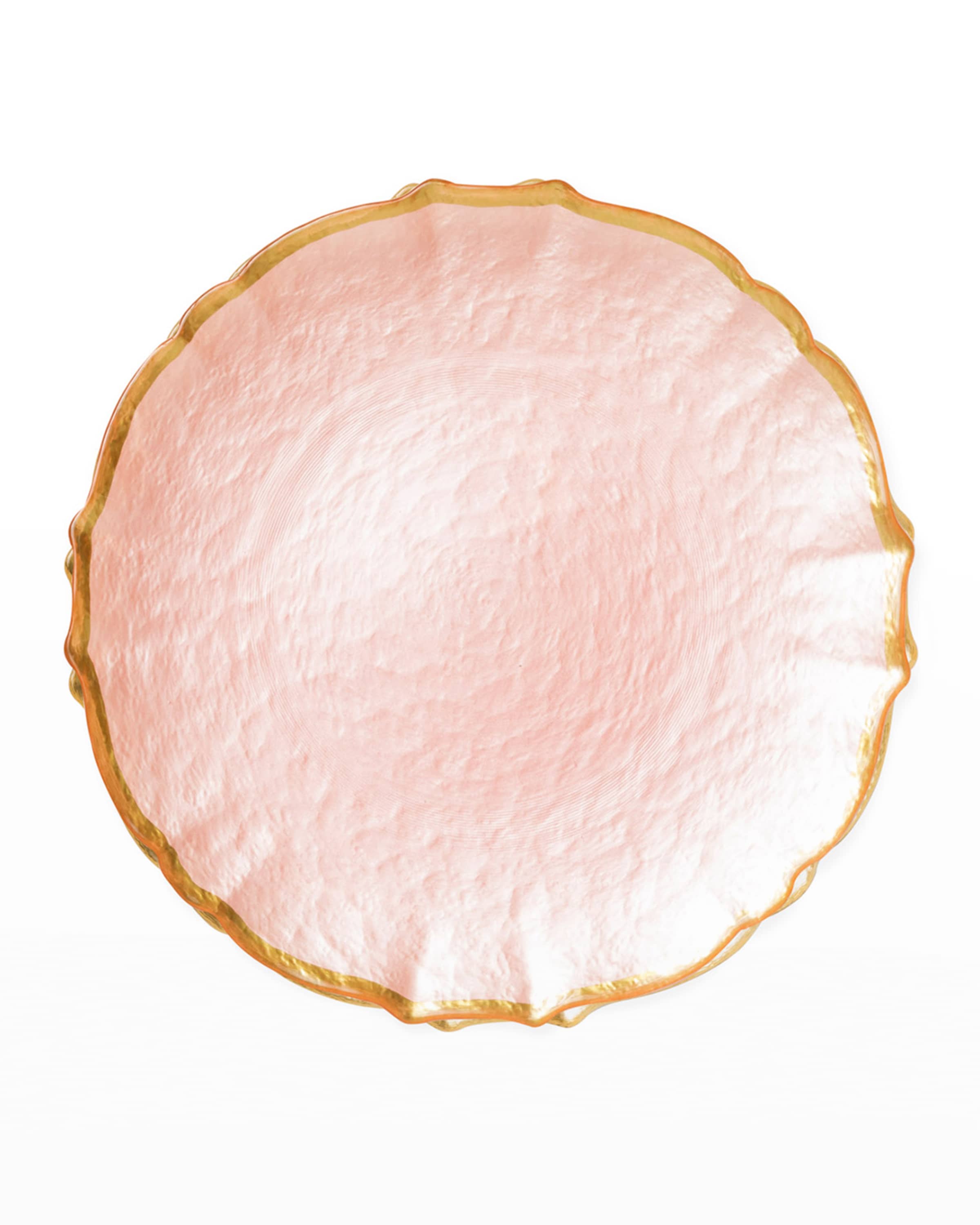 Vietri Baroque Glass Pink Salad Plate