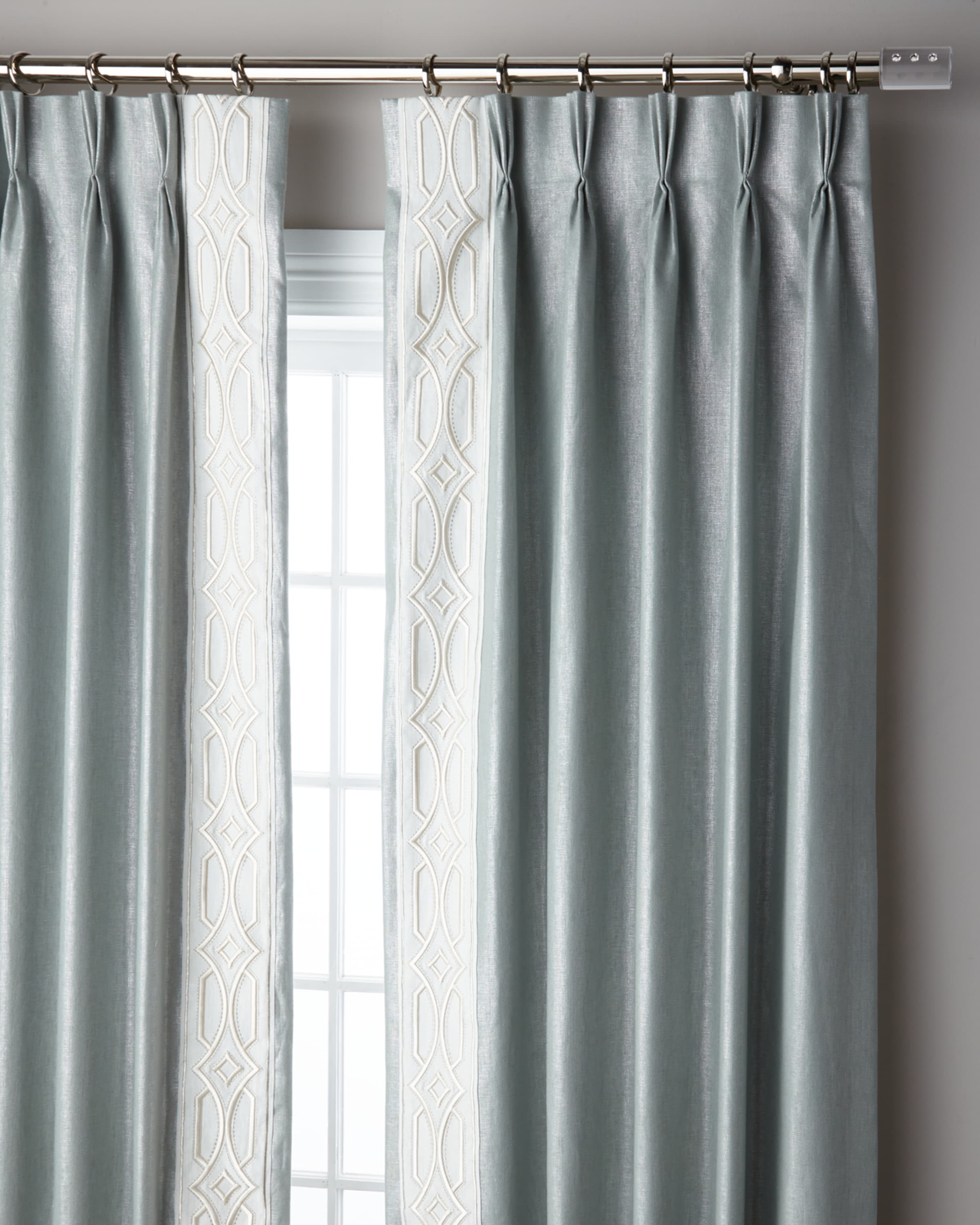 Misti Thomas Modern Luxuries Ocean Sparkle 3-Fold Pinch Pleat Curtain Panel, 96"