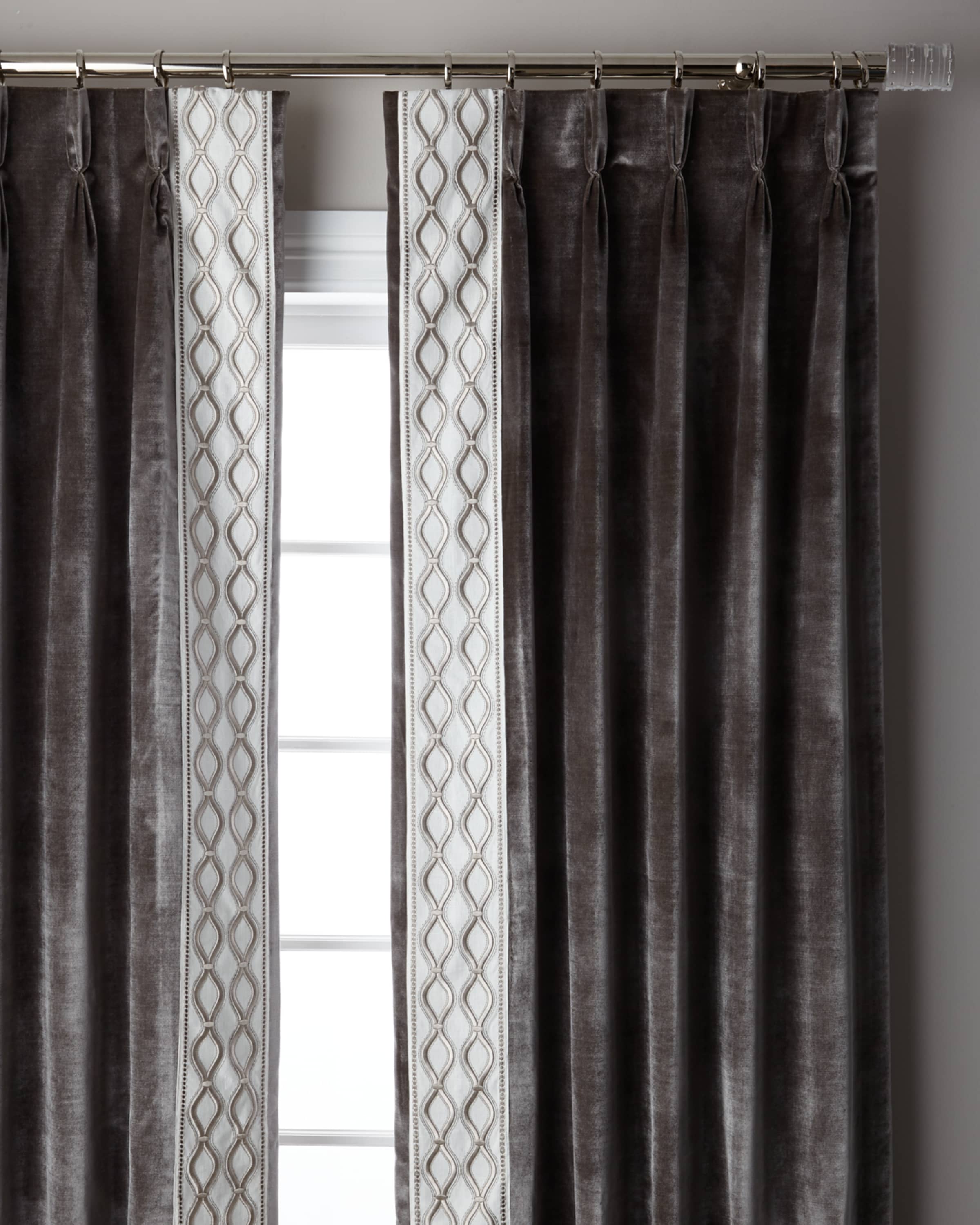 Misti Thomas Modern Luxuries Steel Metropolitan 3-Fold Pinch Pleat Blackout Curtain Panel, 120"
