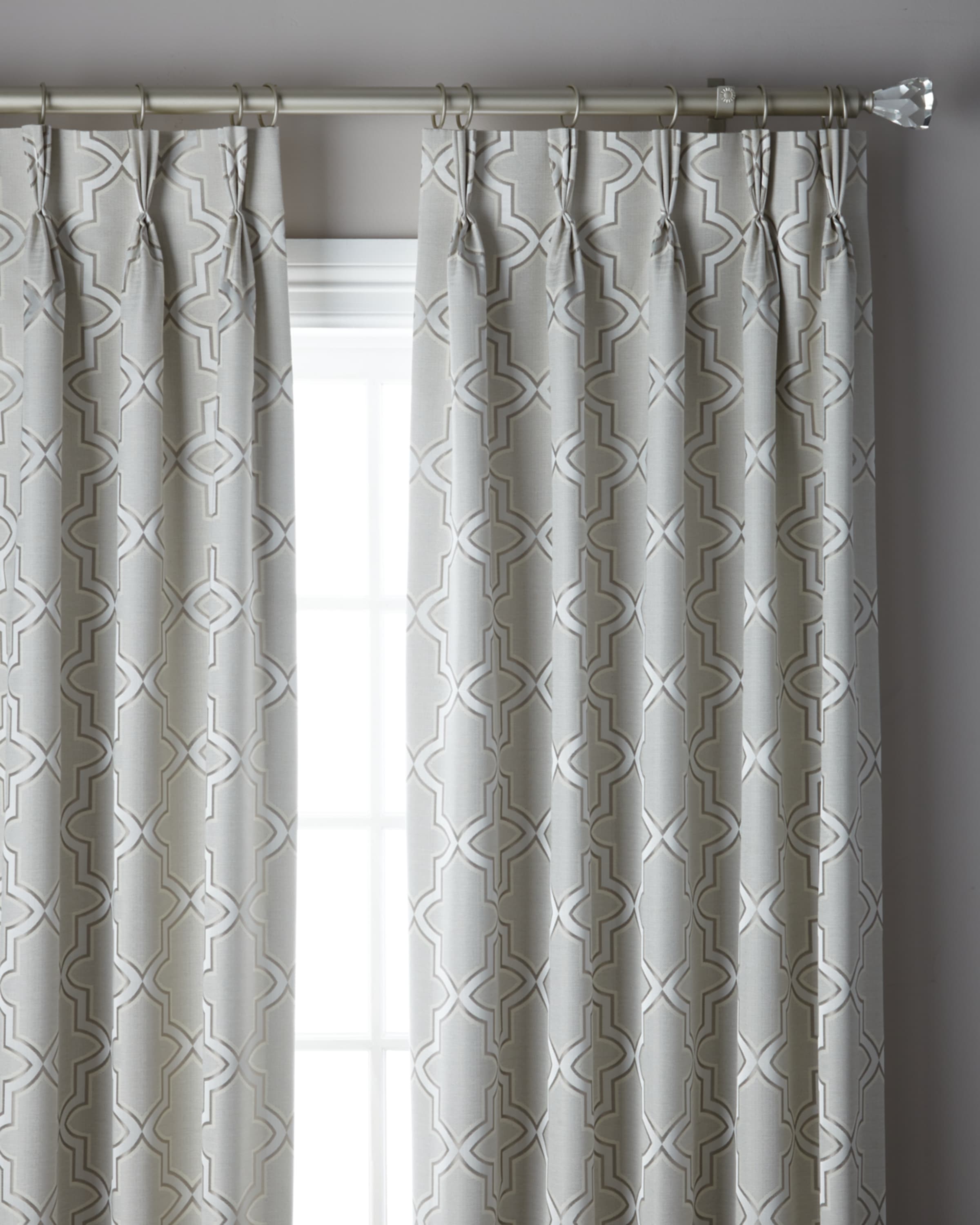Misti Thomas Modern Luxuries 3-Fold Pinch Pleat Trellis Curtain, 120"