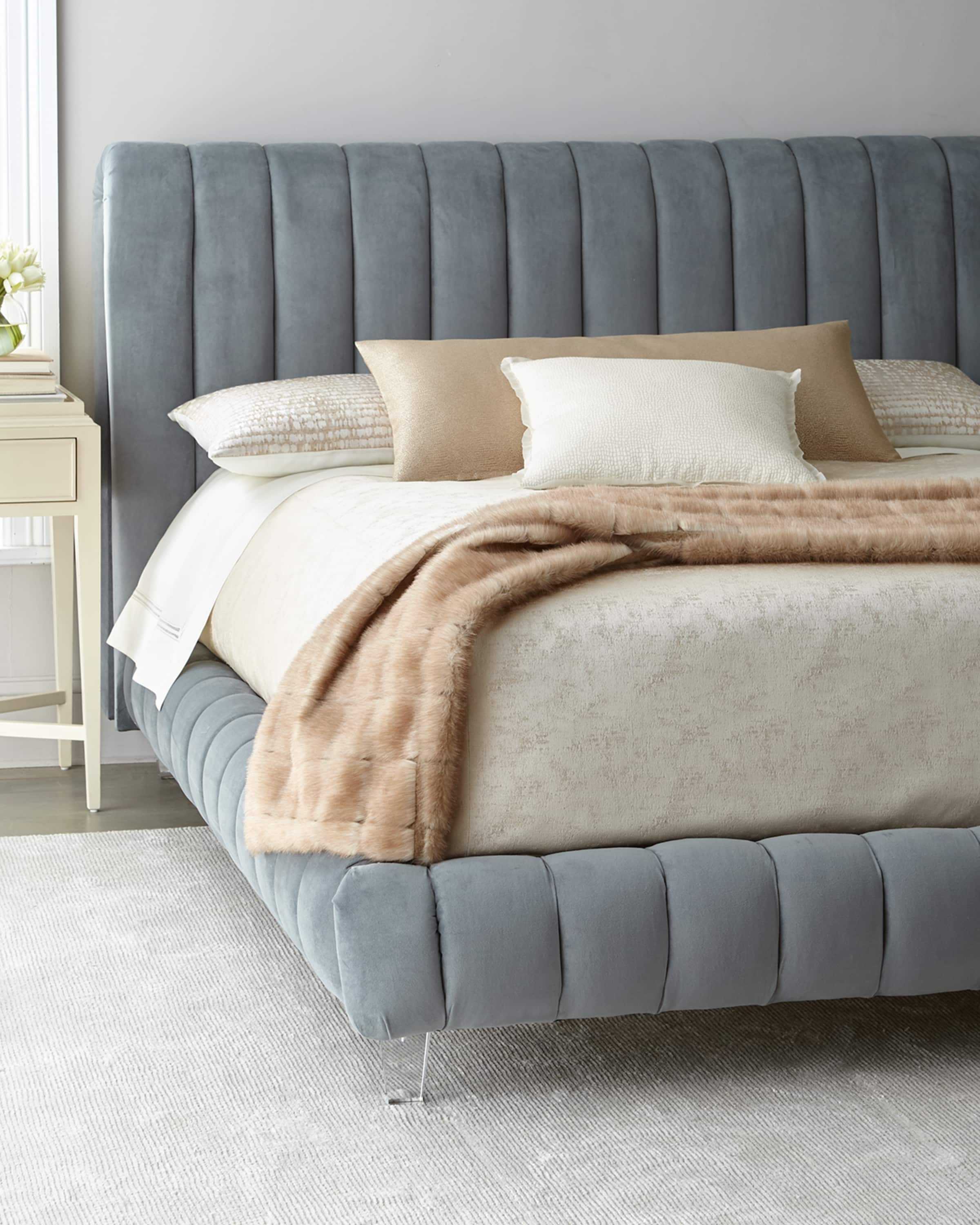 Haute House Amal Channel-Tufted Queen Platform Bed