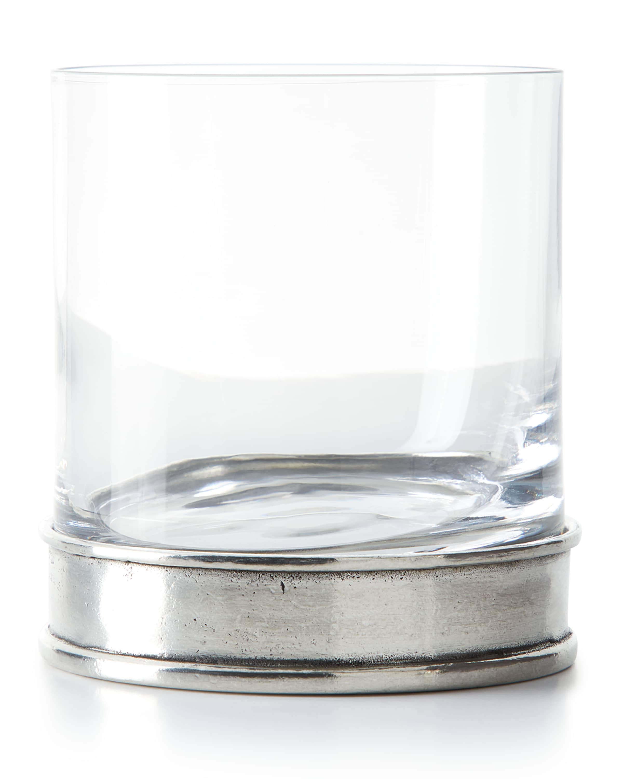 Neiman Marcus Pewter and Glass Double Old-Fashioned