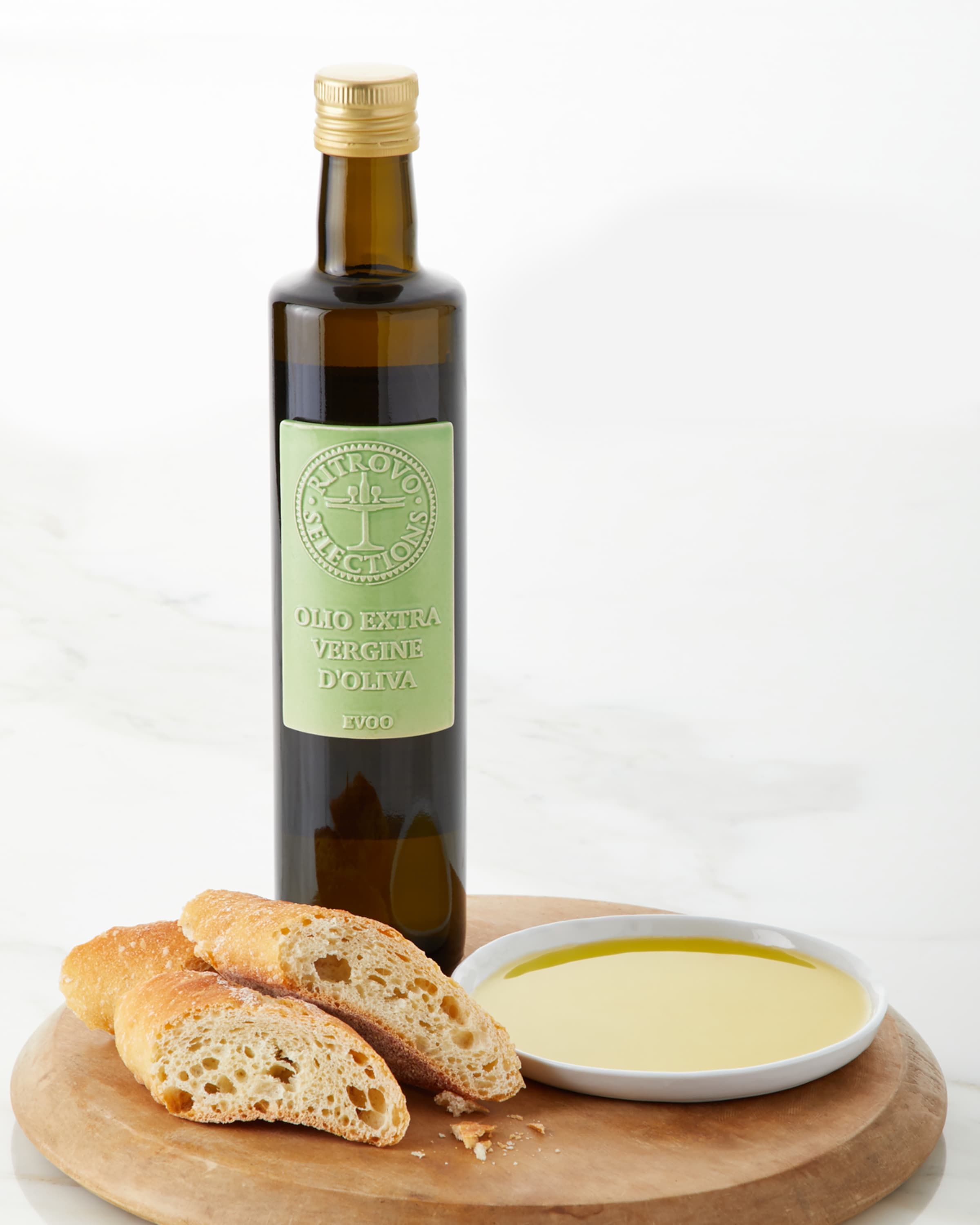 Ritrovo Italian Regional Foods Le Ferre Mild Extra Virgin Olive Oil Bottle with Decorative Ceramic Tile