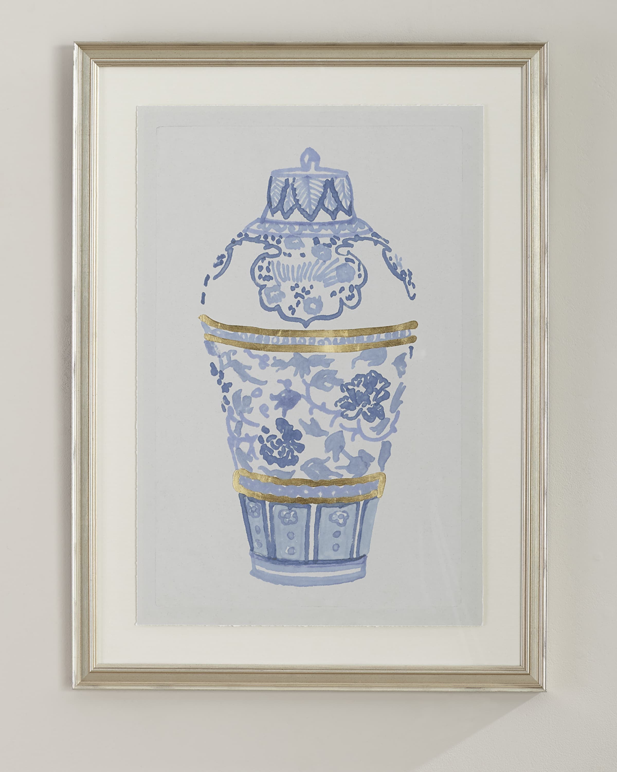 Wendover Art Group "Blue and Gold Urn IV" Giclee Wall Art