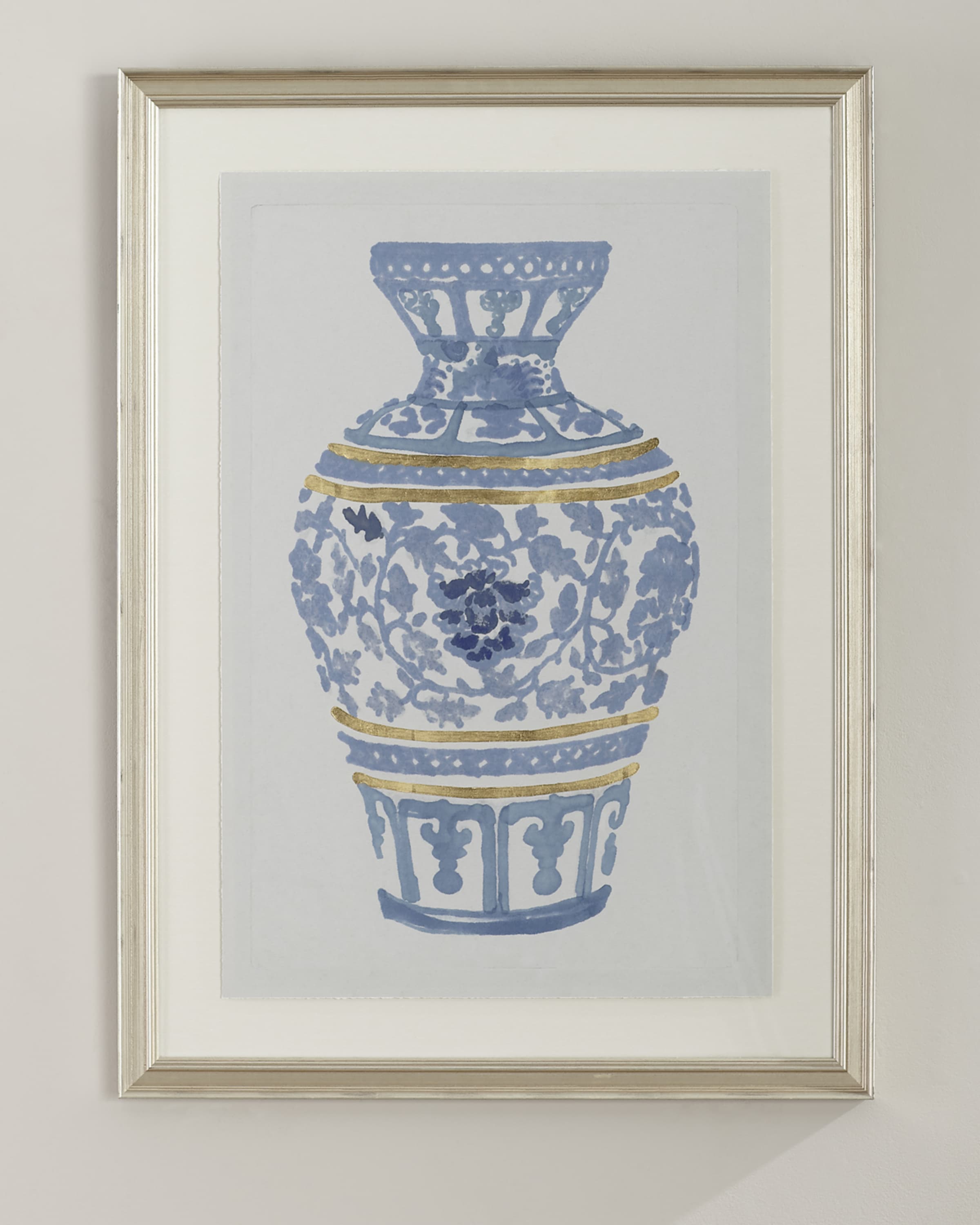Wendover Art Group "Blue and Gold Urn I" Giclee Wall Art