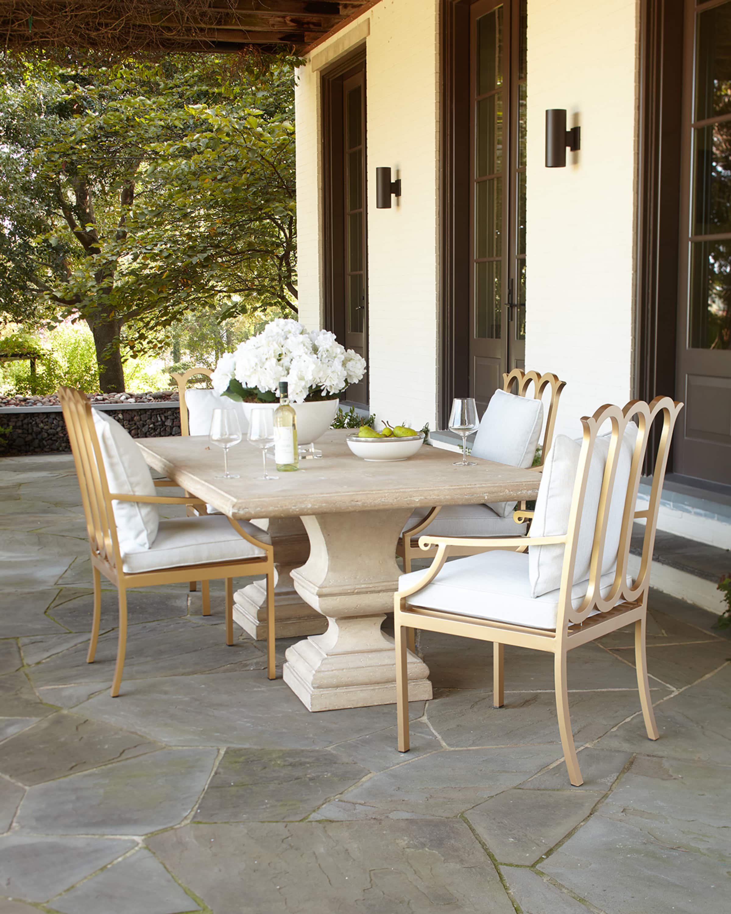 Stone patio dining sale table