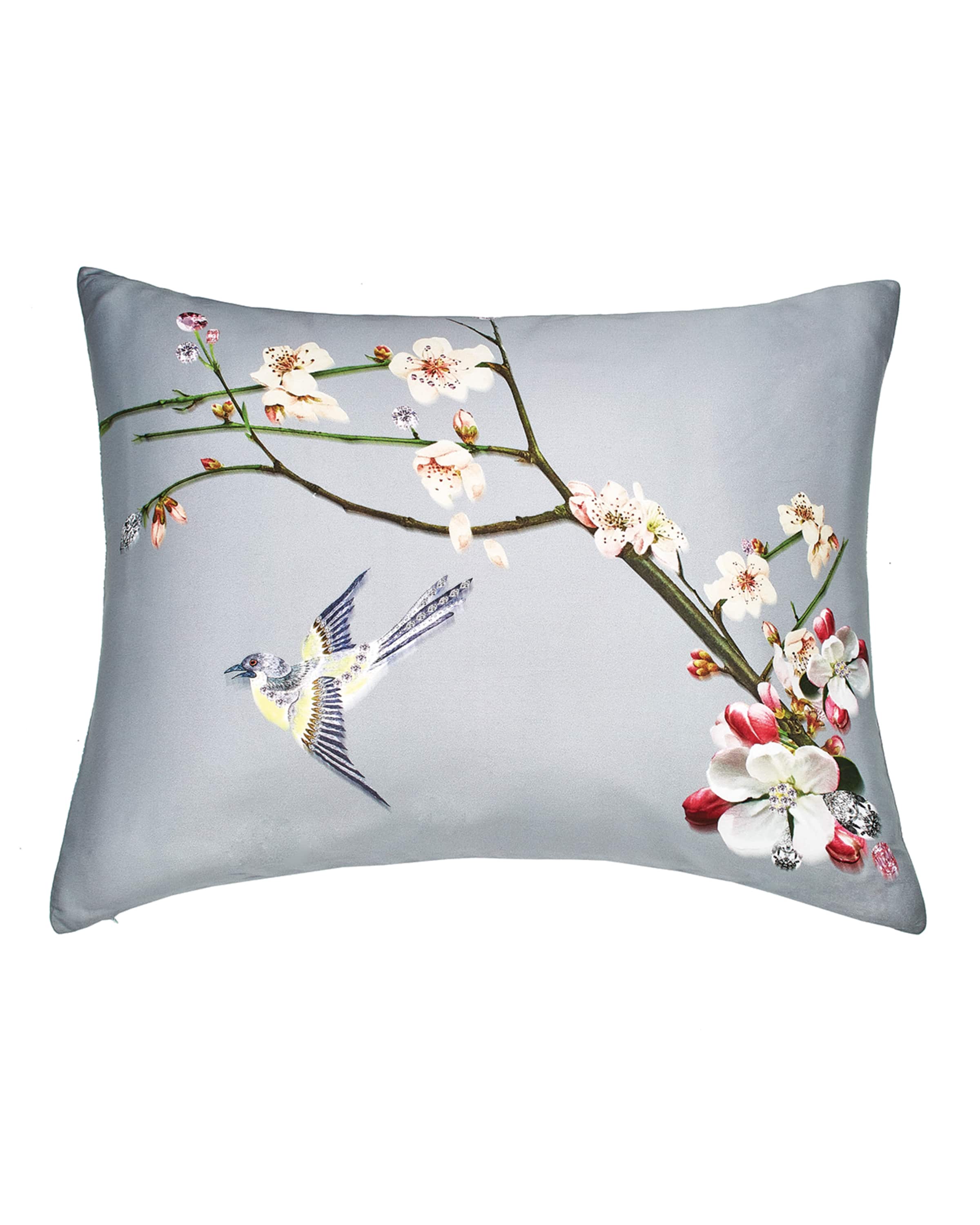 Ted Baker London Printed Bird Embroidered Pillow