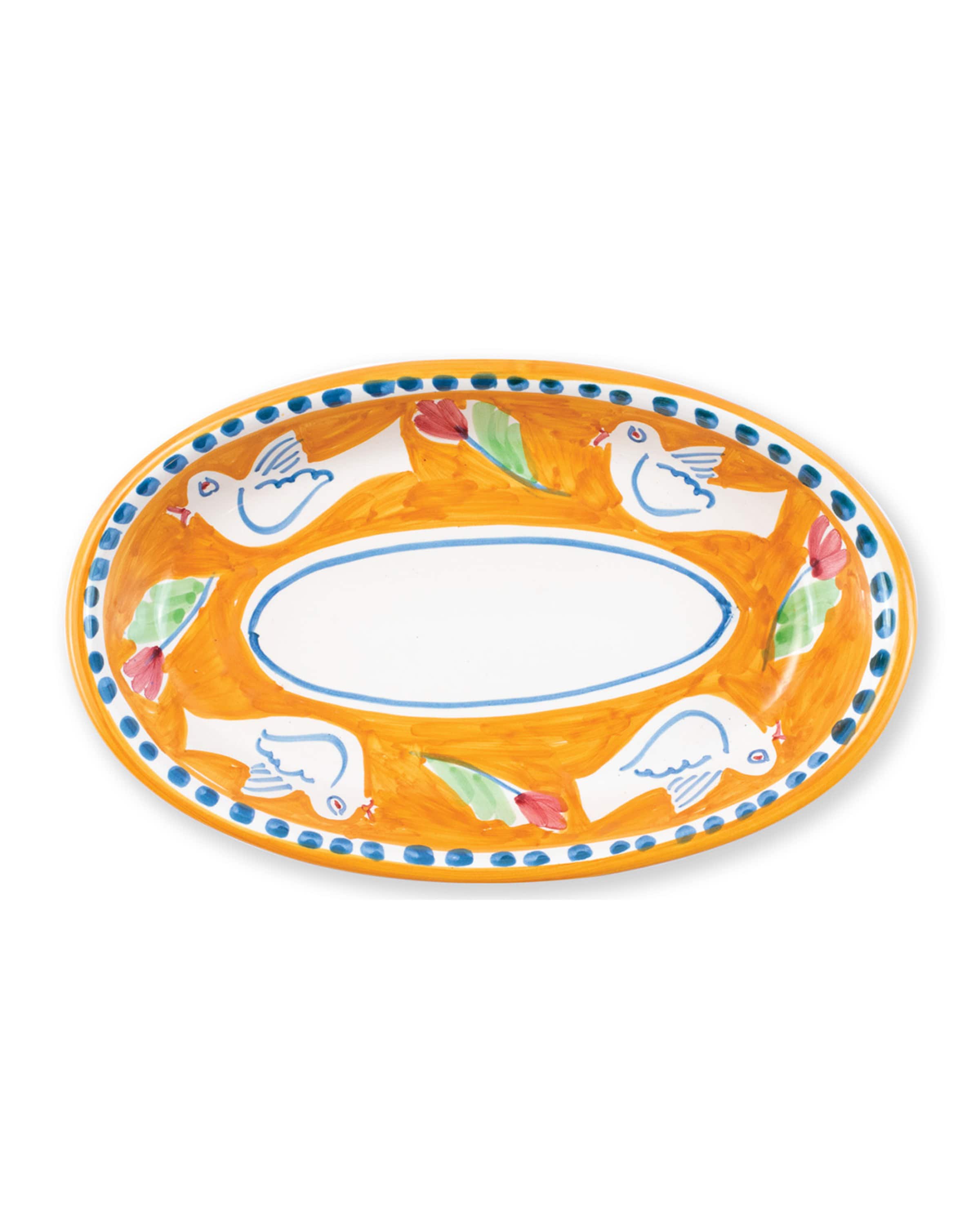 Vietri Uccello Small Oval Tray