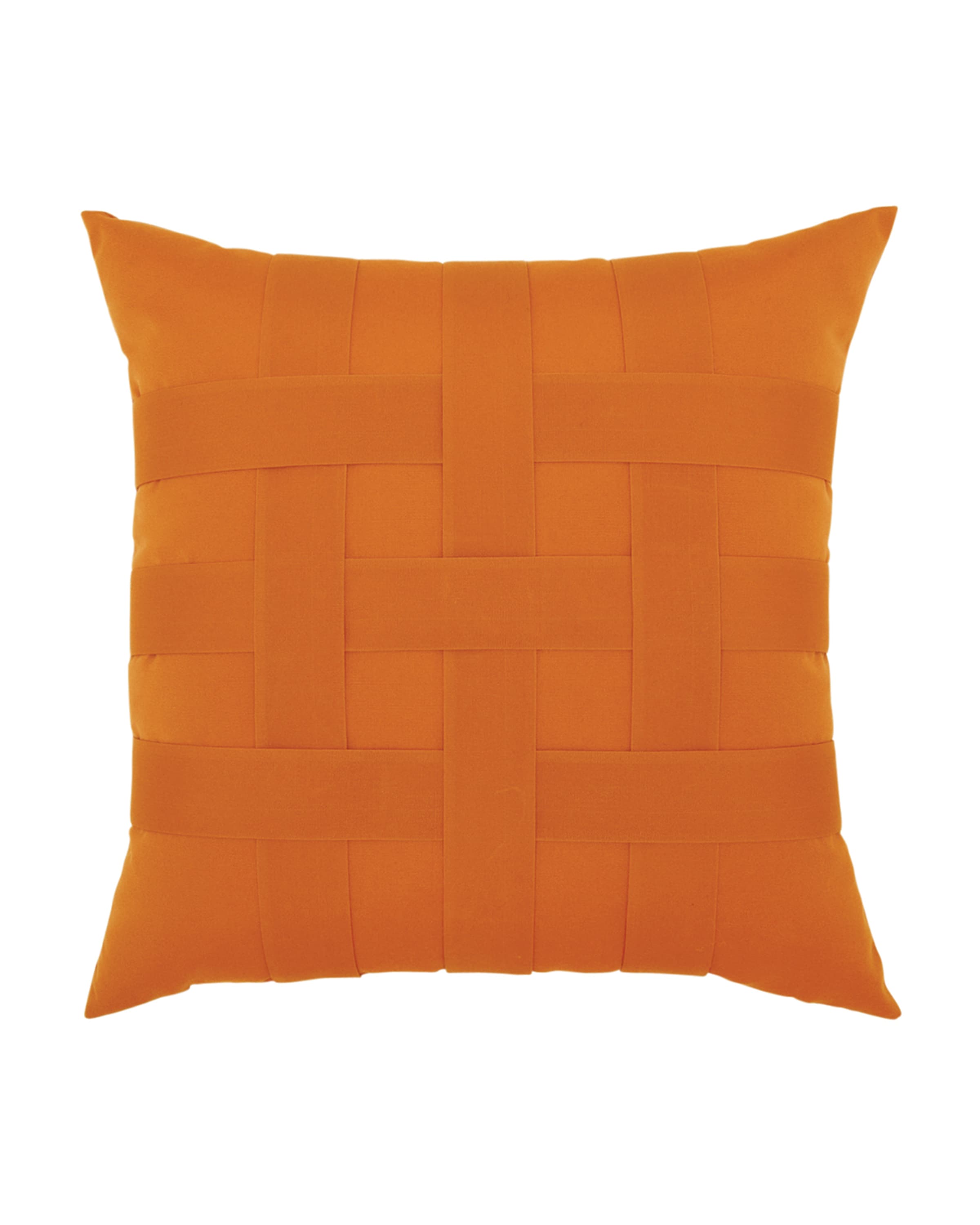Elaine Smith Basketweave Sunbrella Pillow, Orange