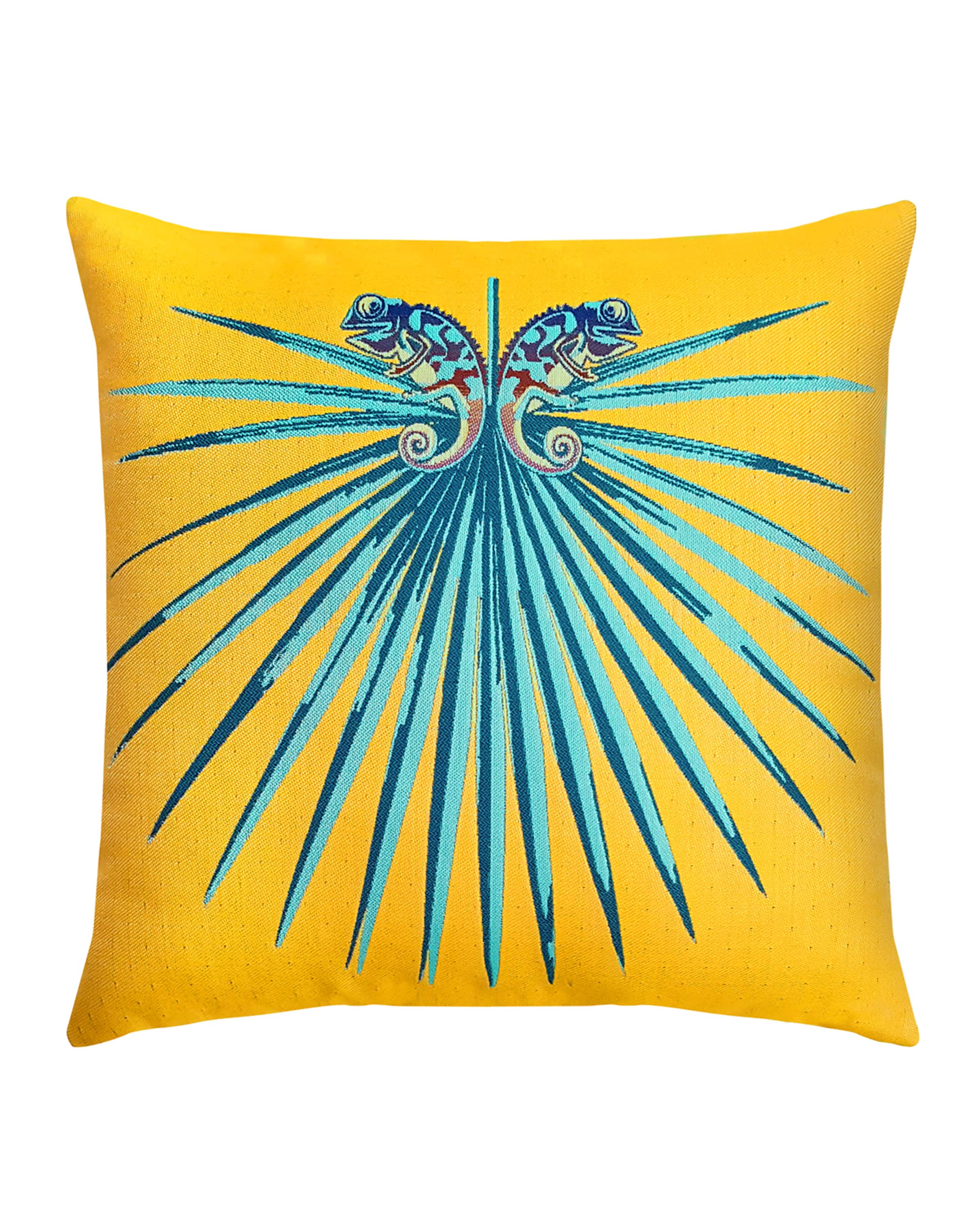 Elaine Smith Chameleon Lagoon Sunbrella Pillow