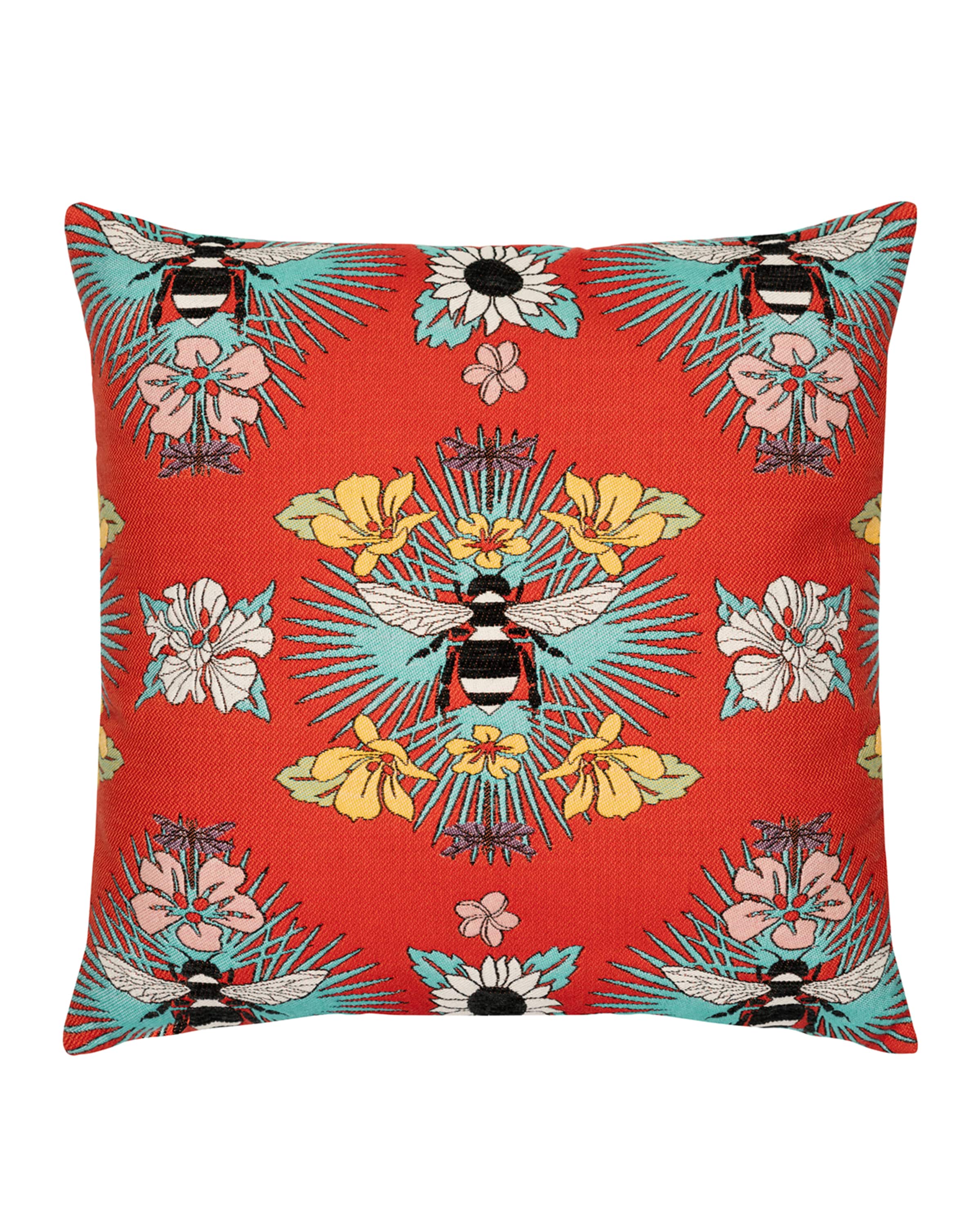 Elaine Smith Tropical Bee Sunbrella Pillow