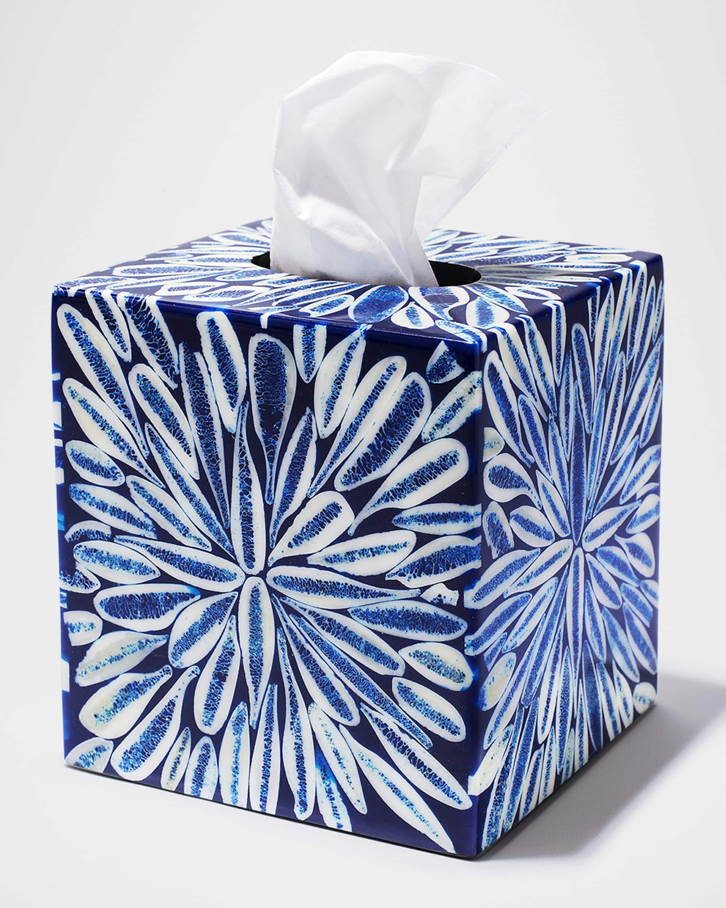 LADORADA Blue Almendro Tissue Box Cover