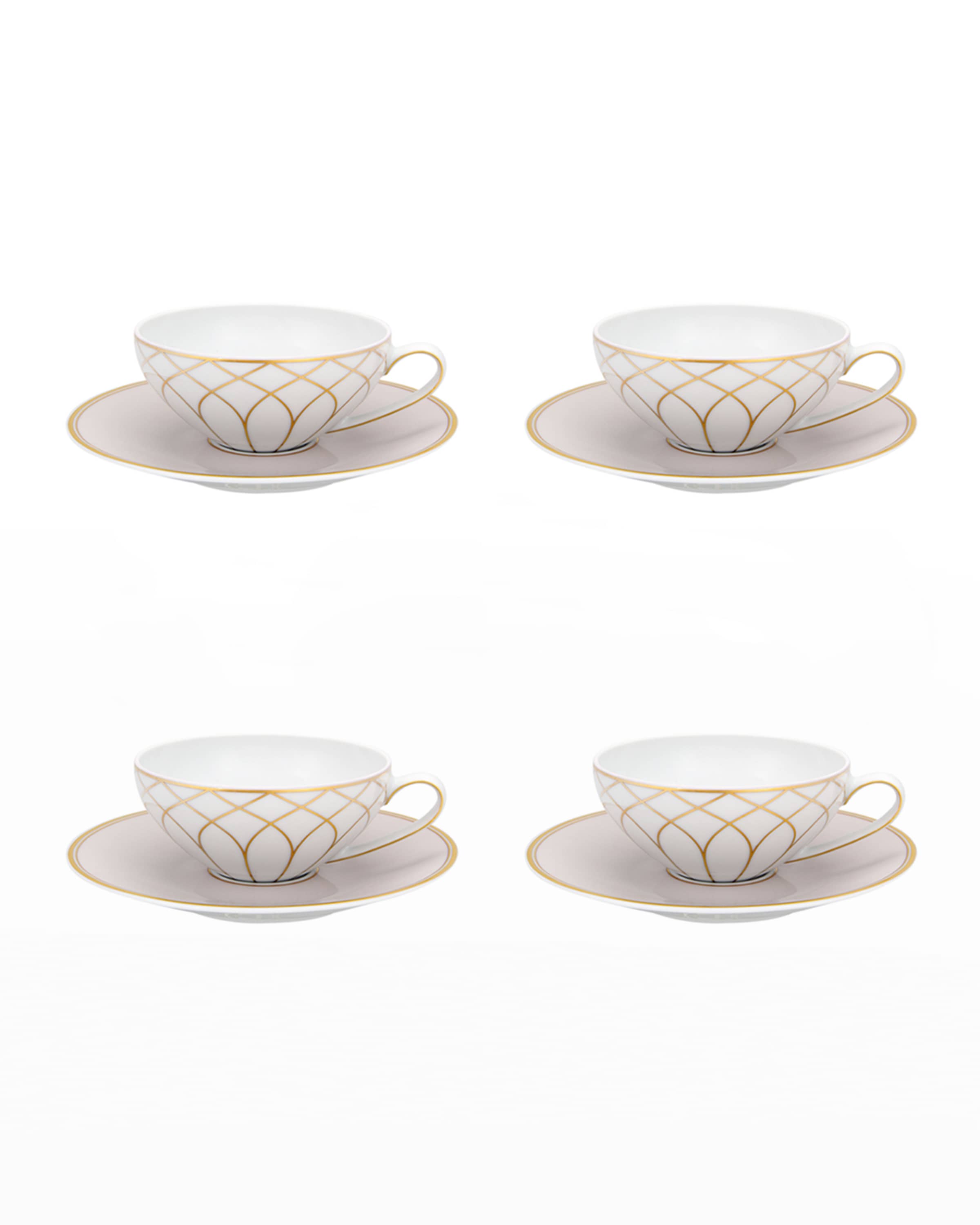 Vista Alegre Terrace Tea Cups & Saucers, Set of 4
