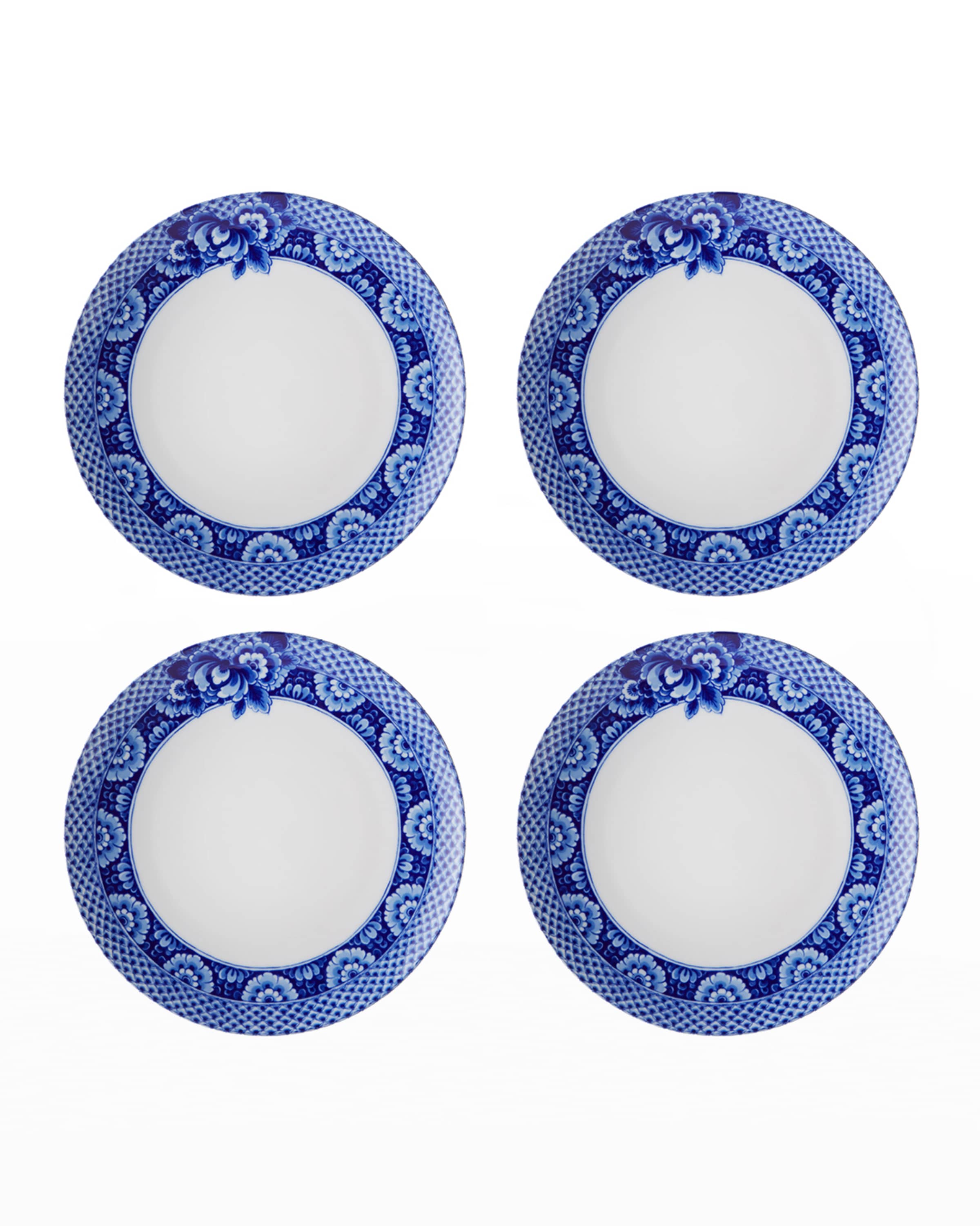 Vista Alegre Blue Ming Dinner Plates, Set of Four