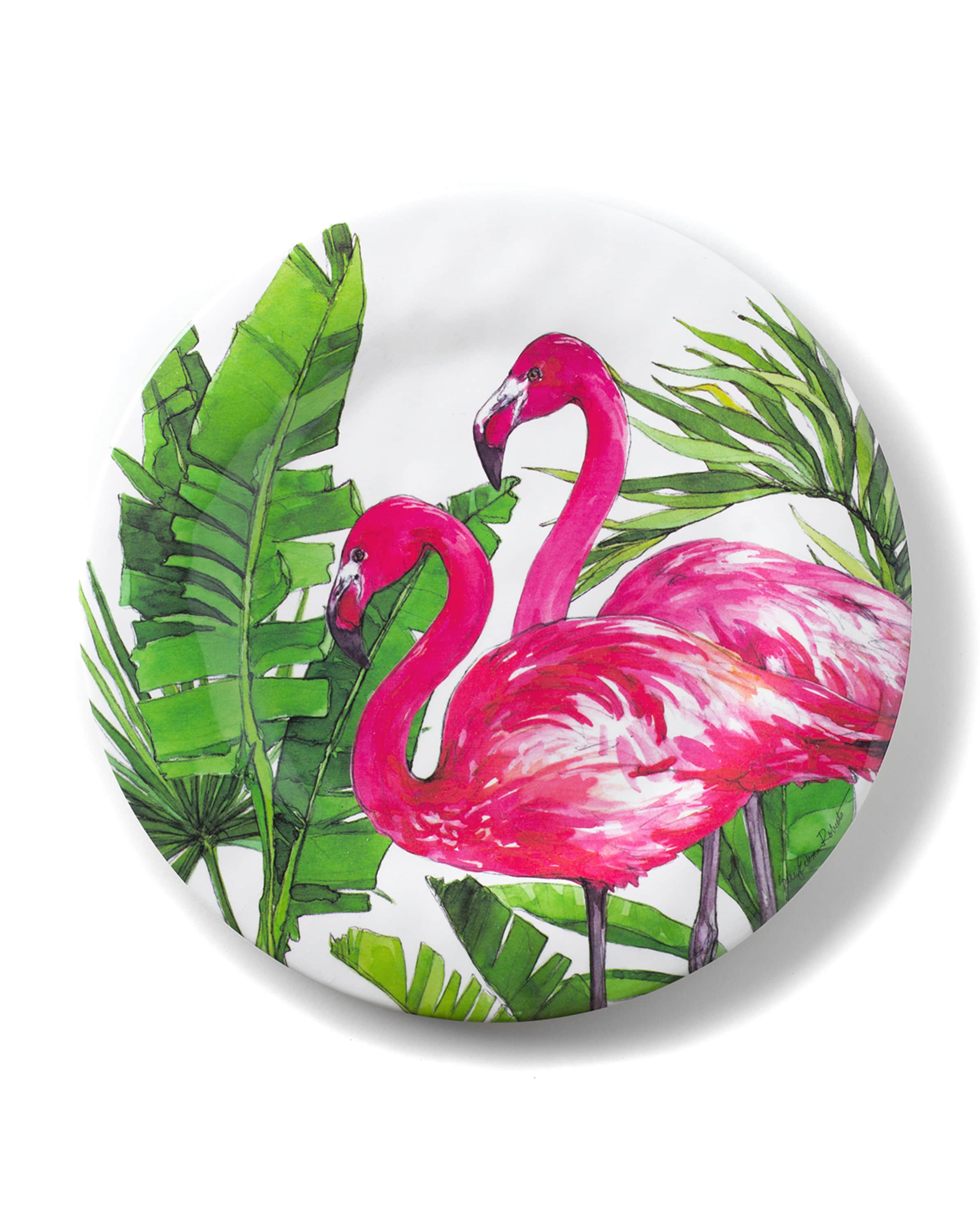 Flamingo dinner plates top