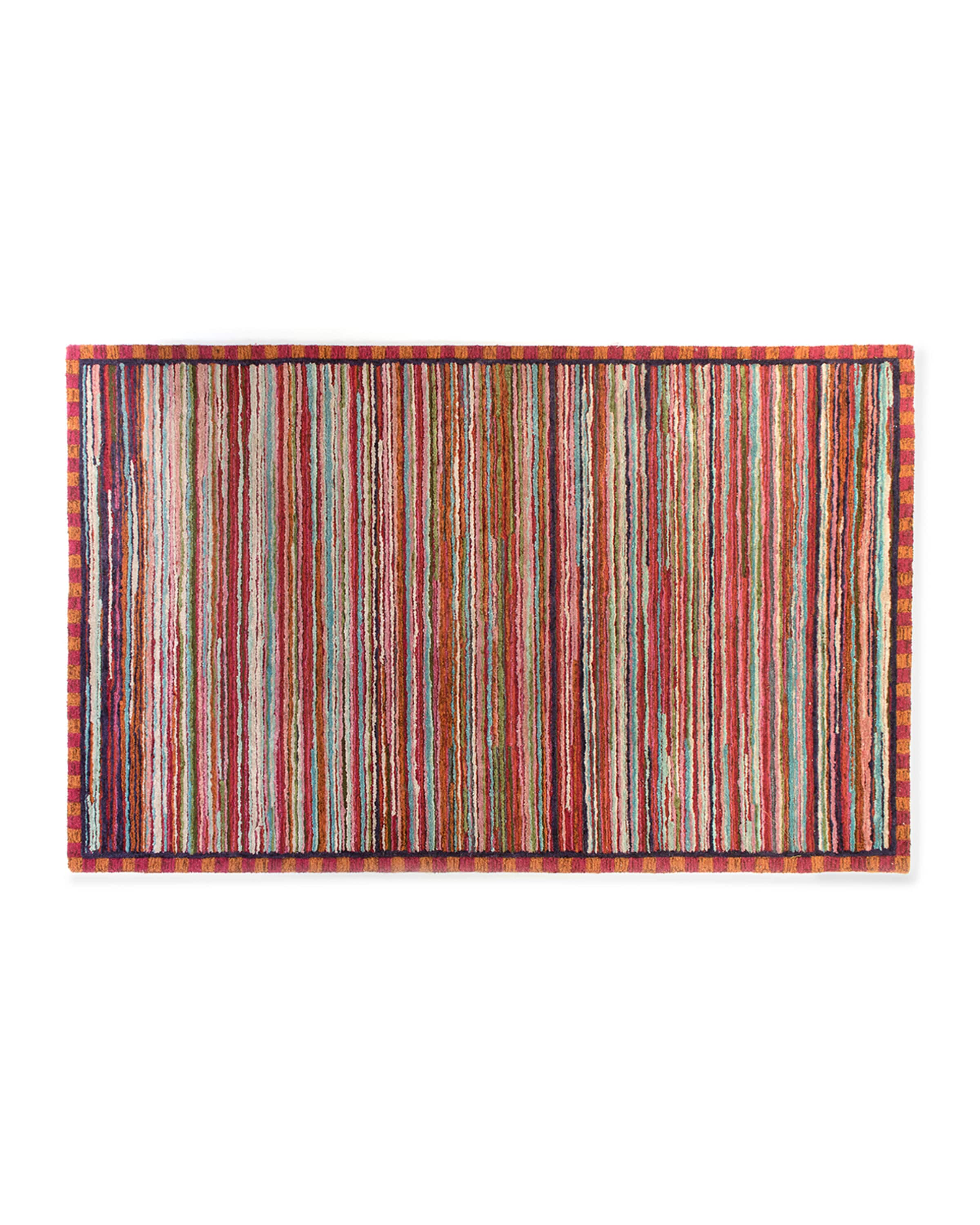 MacKenzie-Childs Super Pink Stripe Rug, 5' x 8'