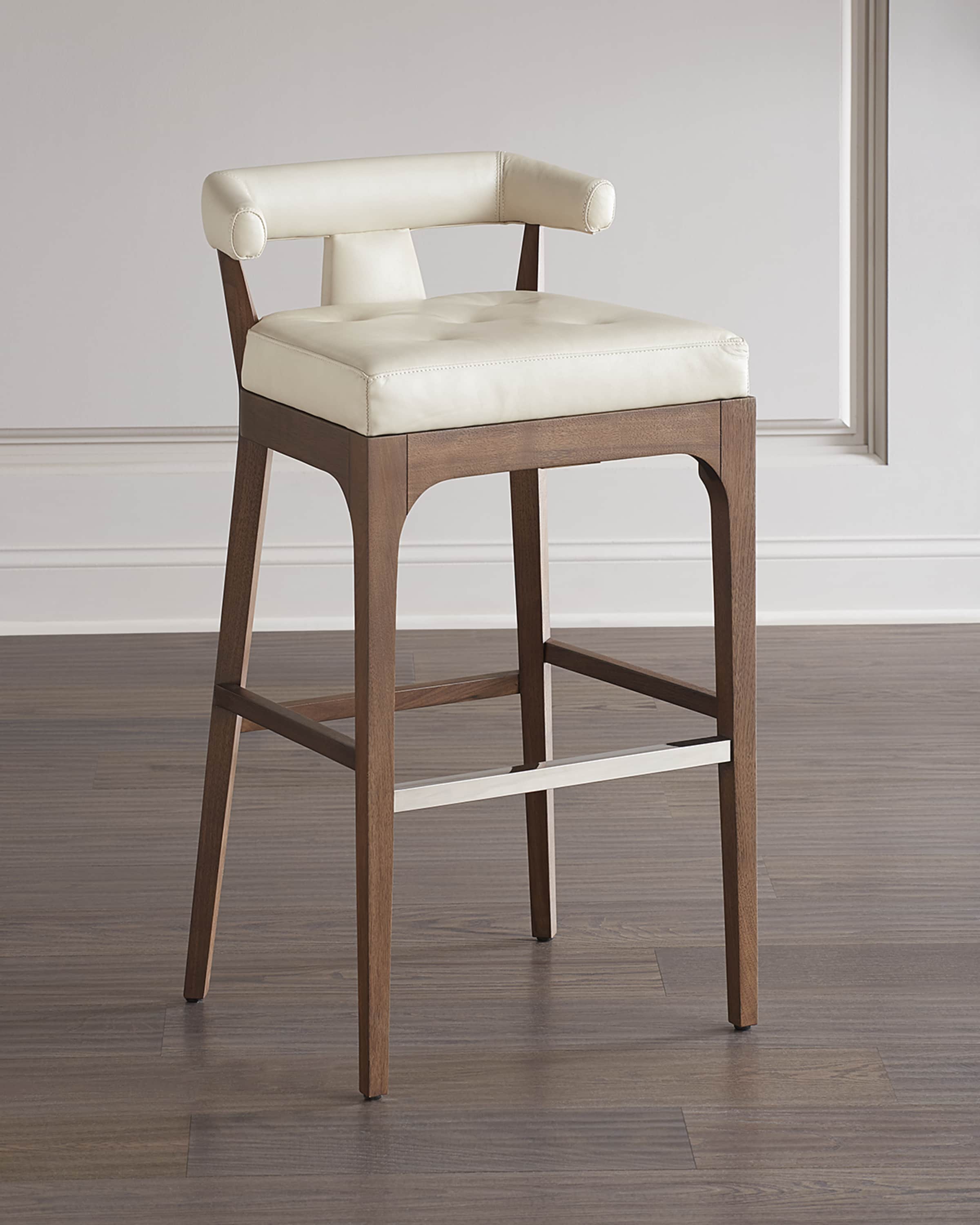 Global Views Moderno Leather Bar Stool, 31"