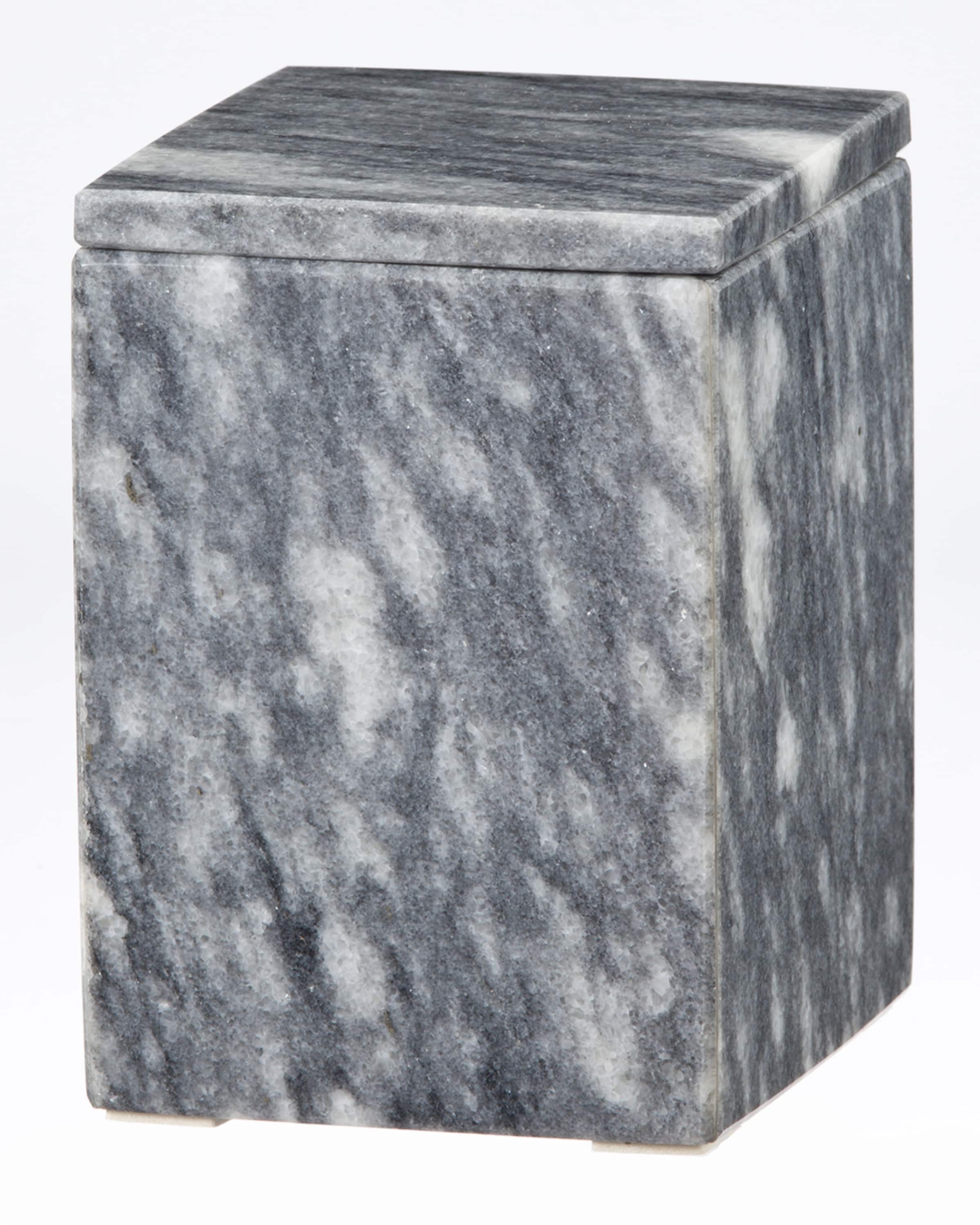 Marble Crafter Myrtus Collection Square Cloud Gray Marble Canister