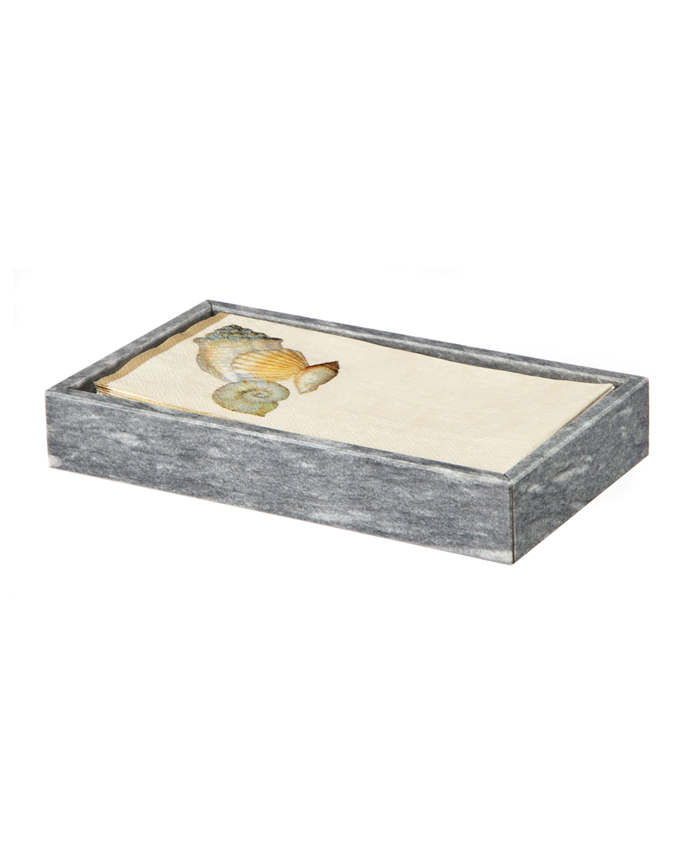 Marble Crafter Eris Collection Cloud Gray Marble Guest Towel Tray
