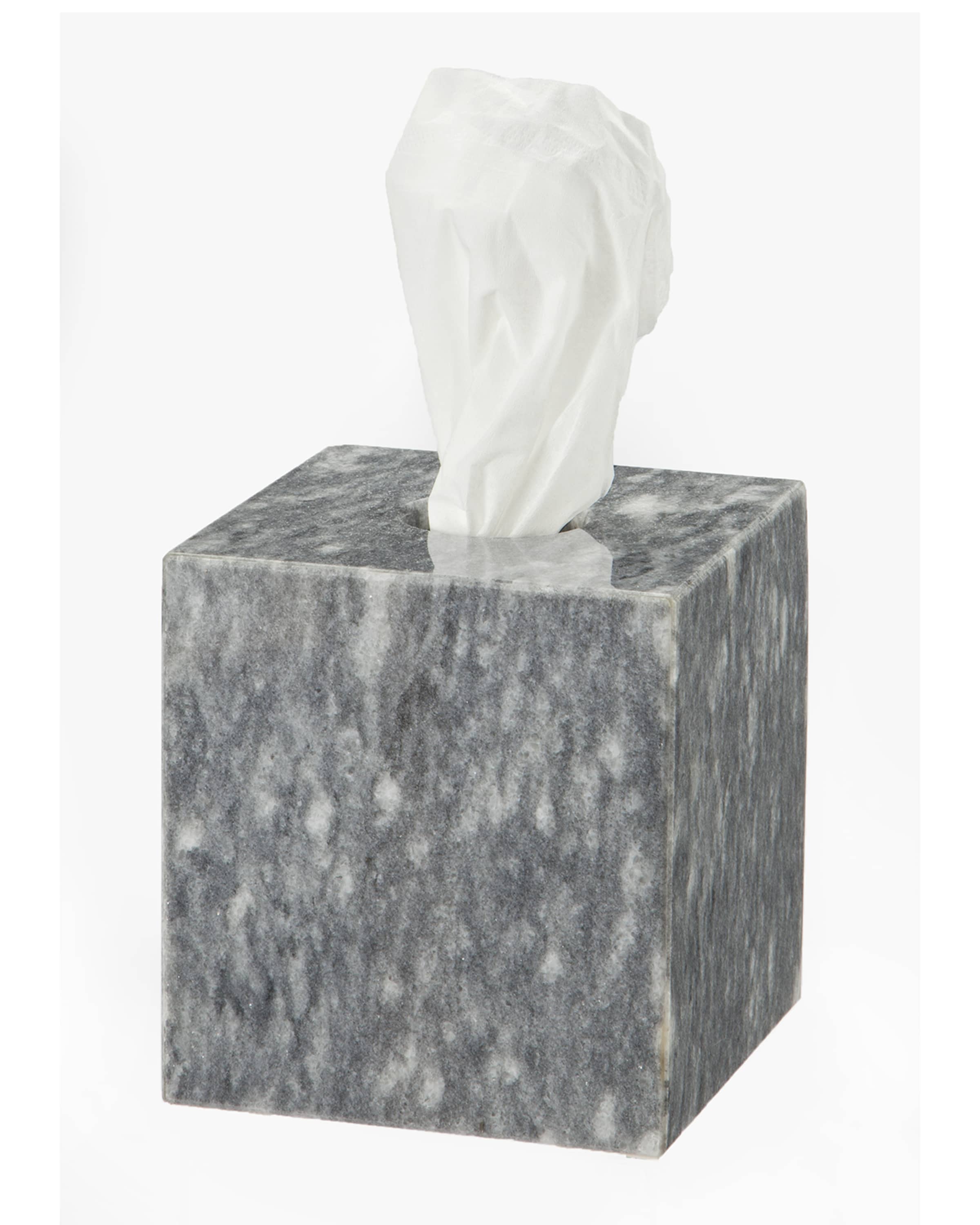 Marble Crafter Eris Collection Cloud Gray Marble Tissue Box