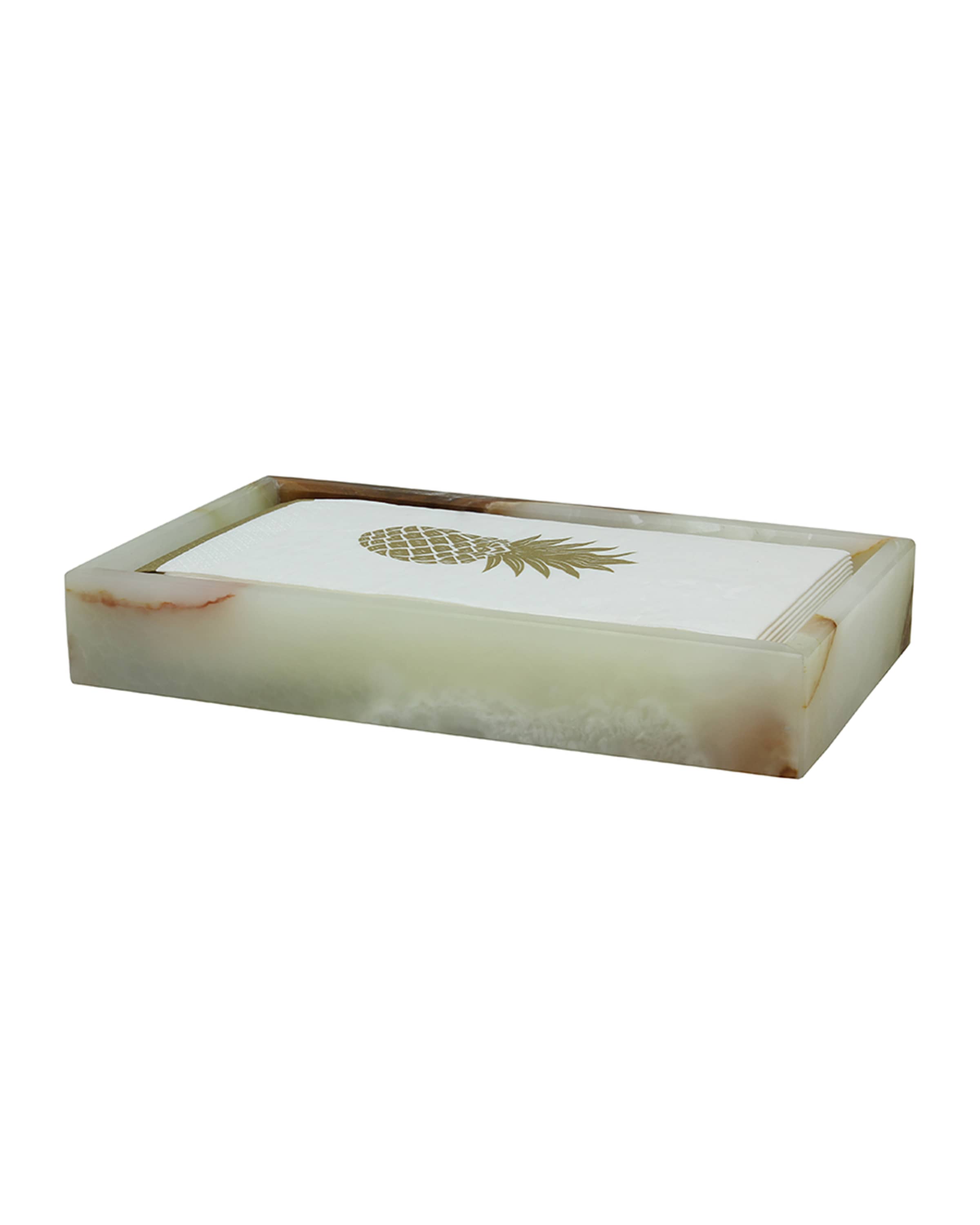 Marble Crafter Eris Collection Light Green Onyx Guest Towel Tray