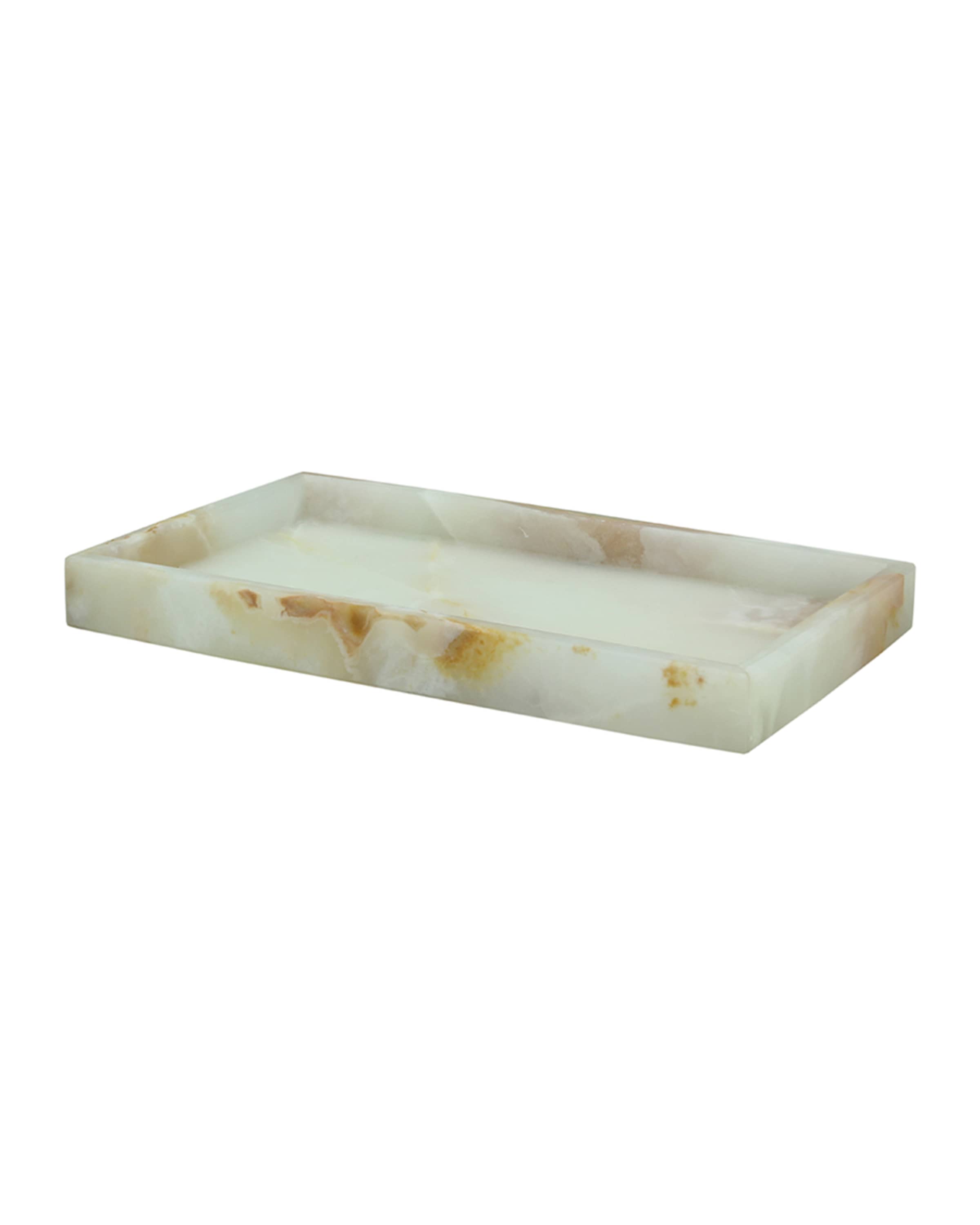Marble Crafter Eris Collection Light Green Onyx Small Vanity Tray
