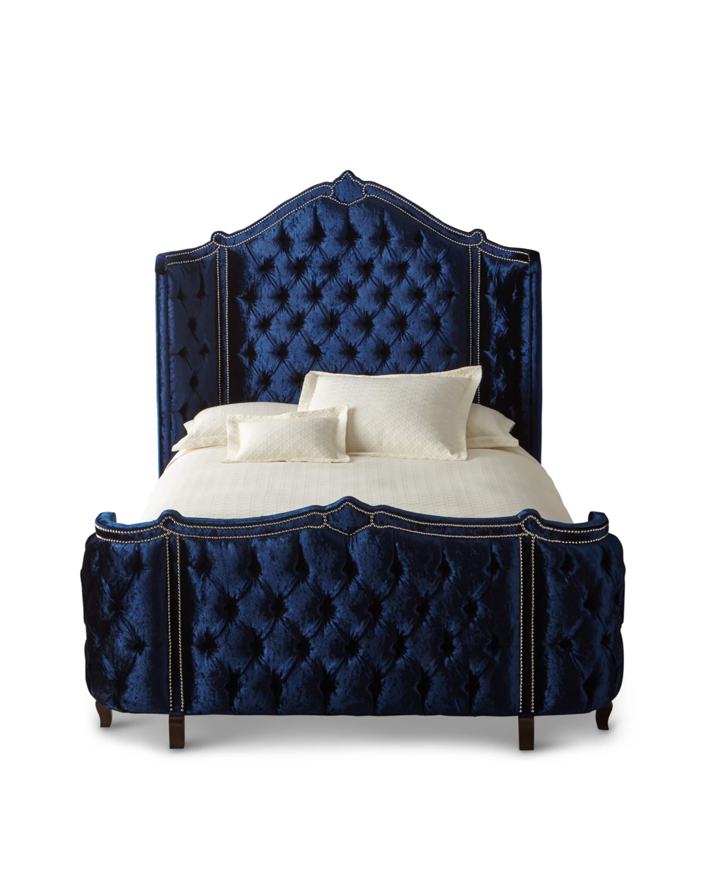 Royal blue deals crushed velvet bed