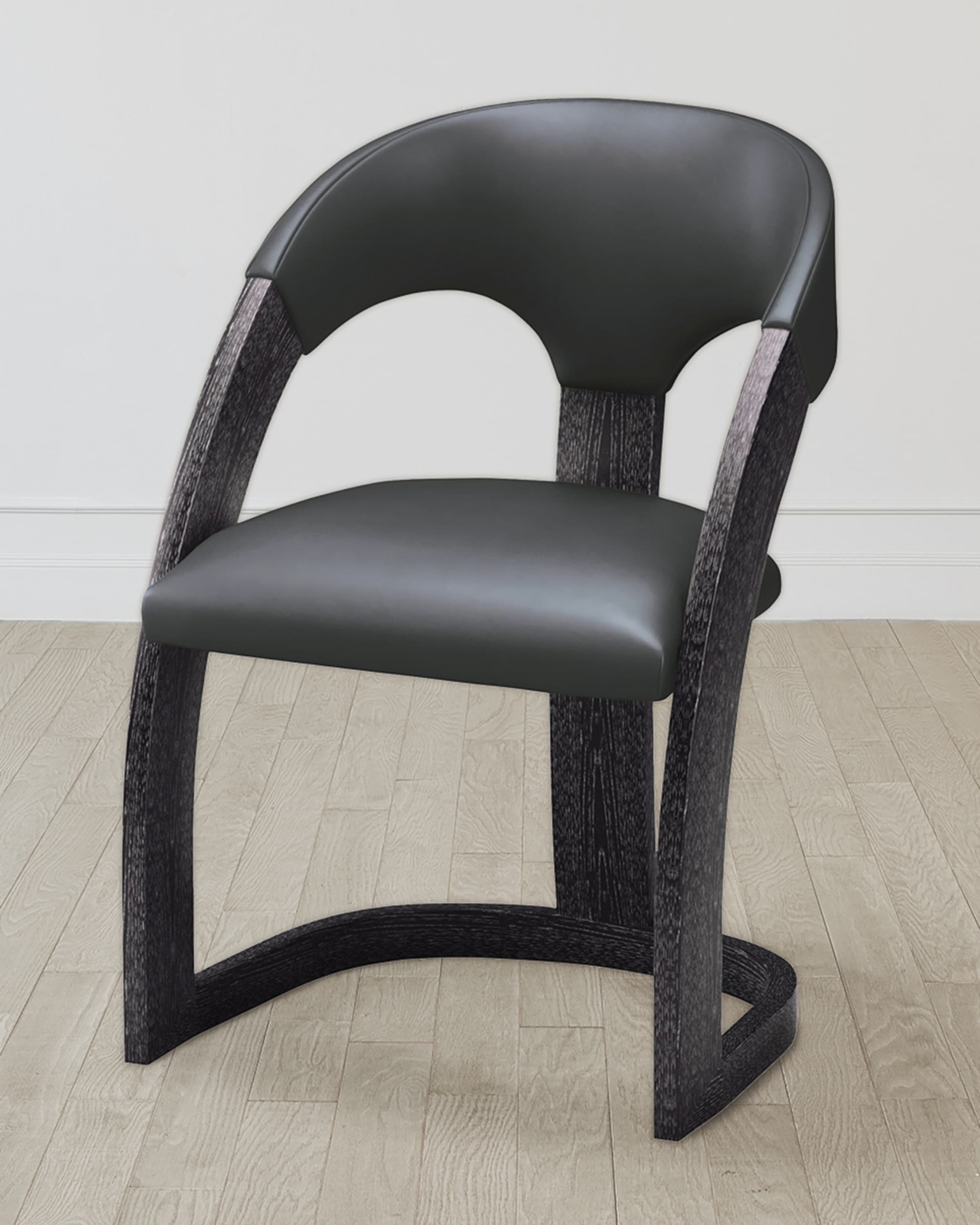 William D Scott Delia Ebony Cerused/Graphite Chair