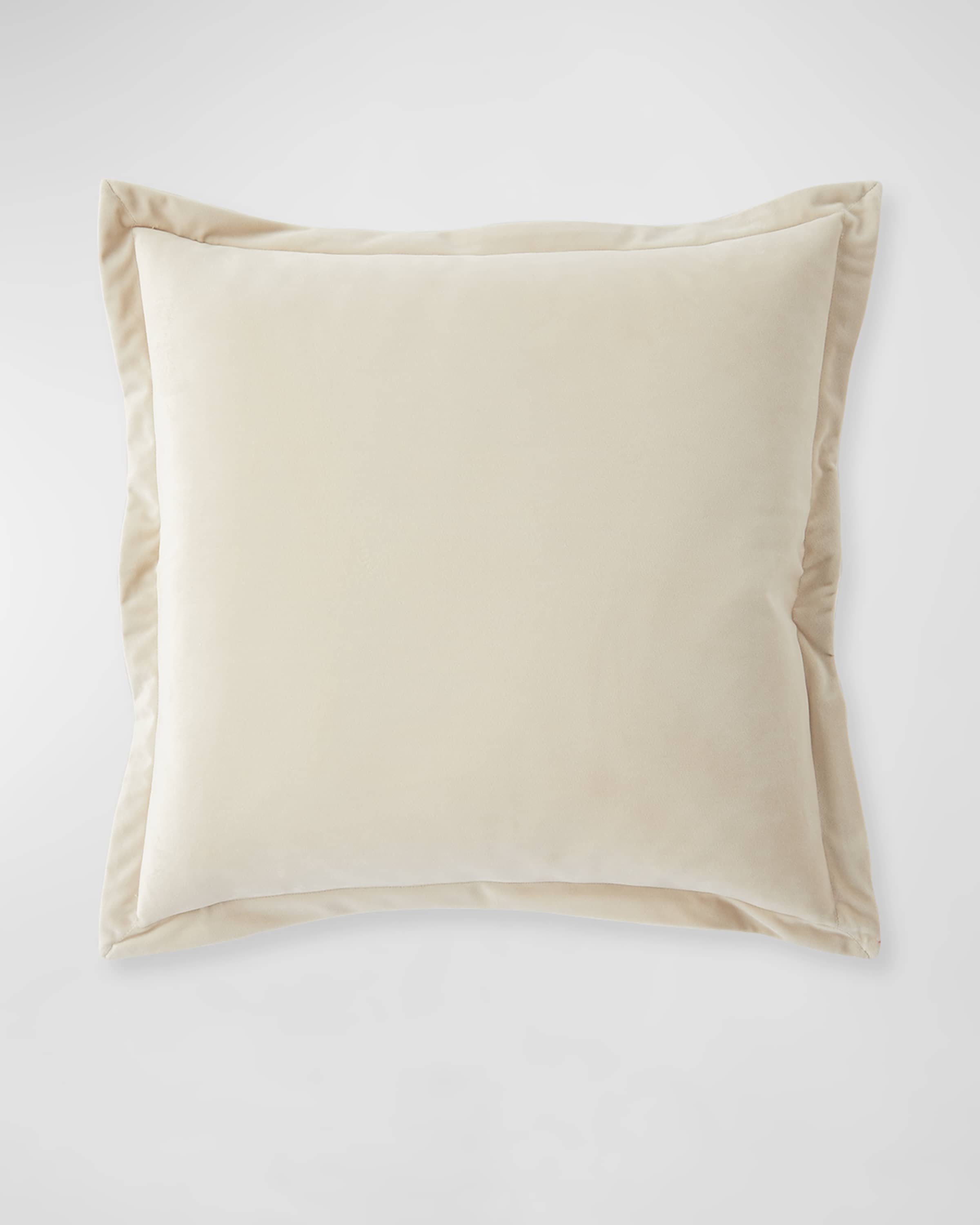 Austin Horn Collection Thalia Velvet Feather/Down Pillow, Ivory