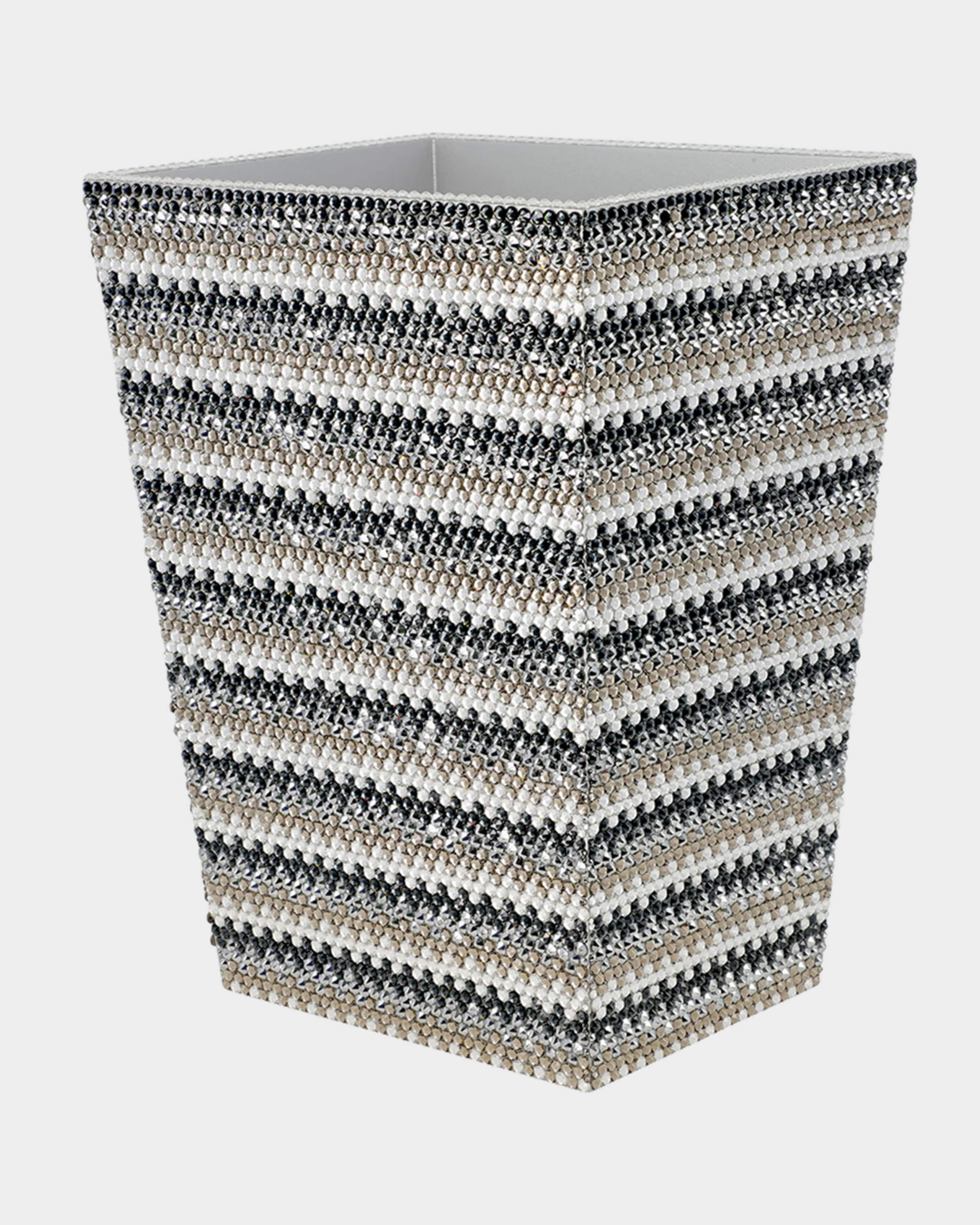 Mike & Ally Biarritz Wastebasket with Swarovski Crystals, Silver