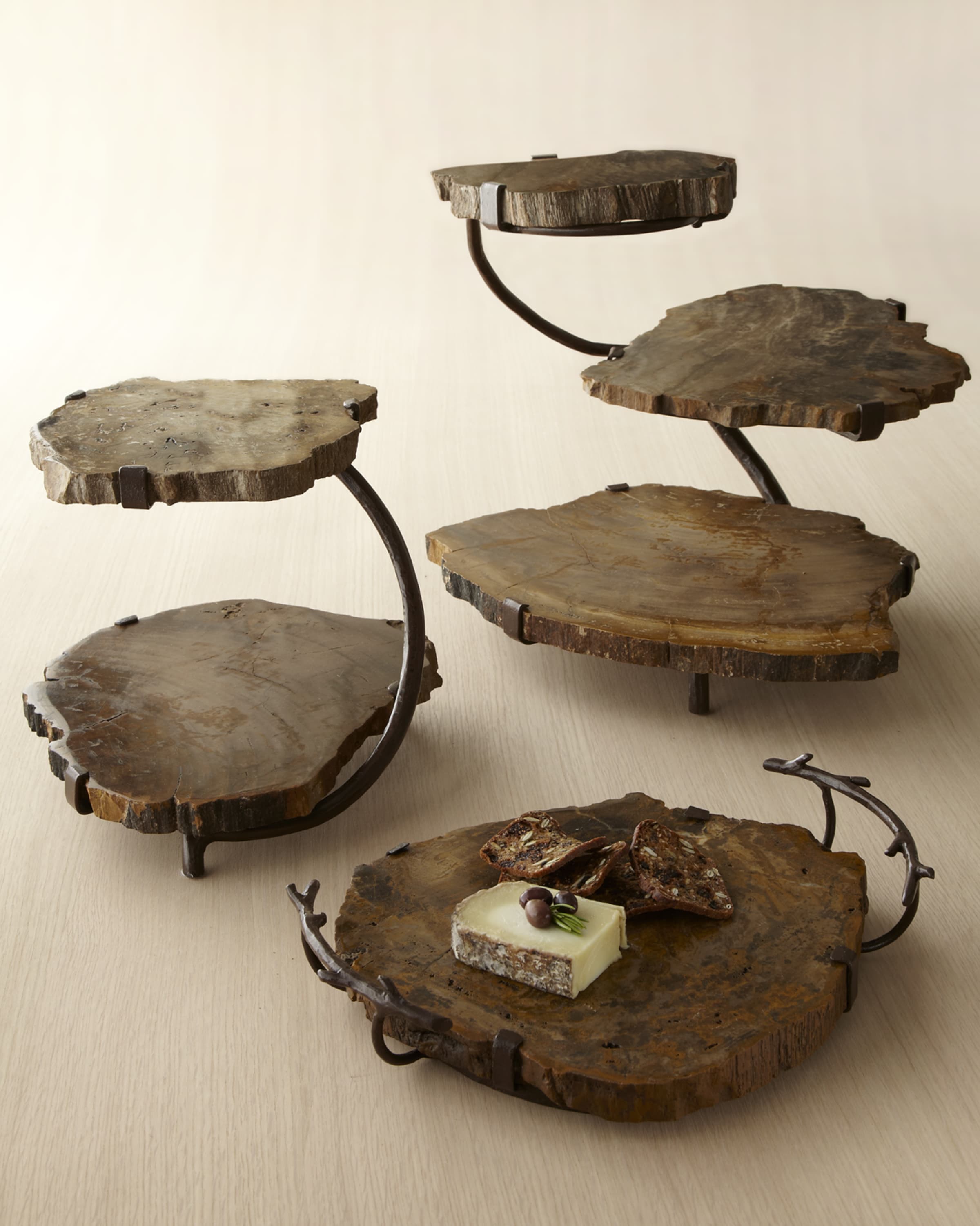 Neiman Marcus Petrified Wood Serving Pieces & Matching Items