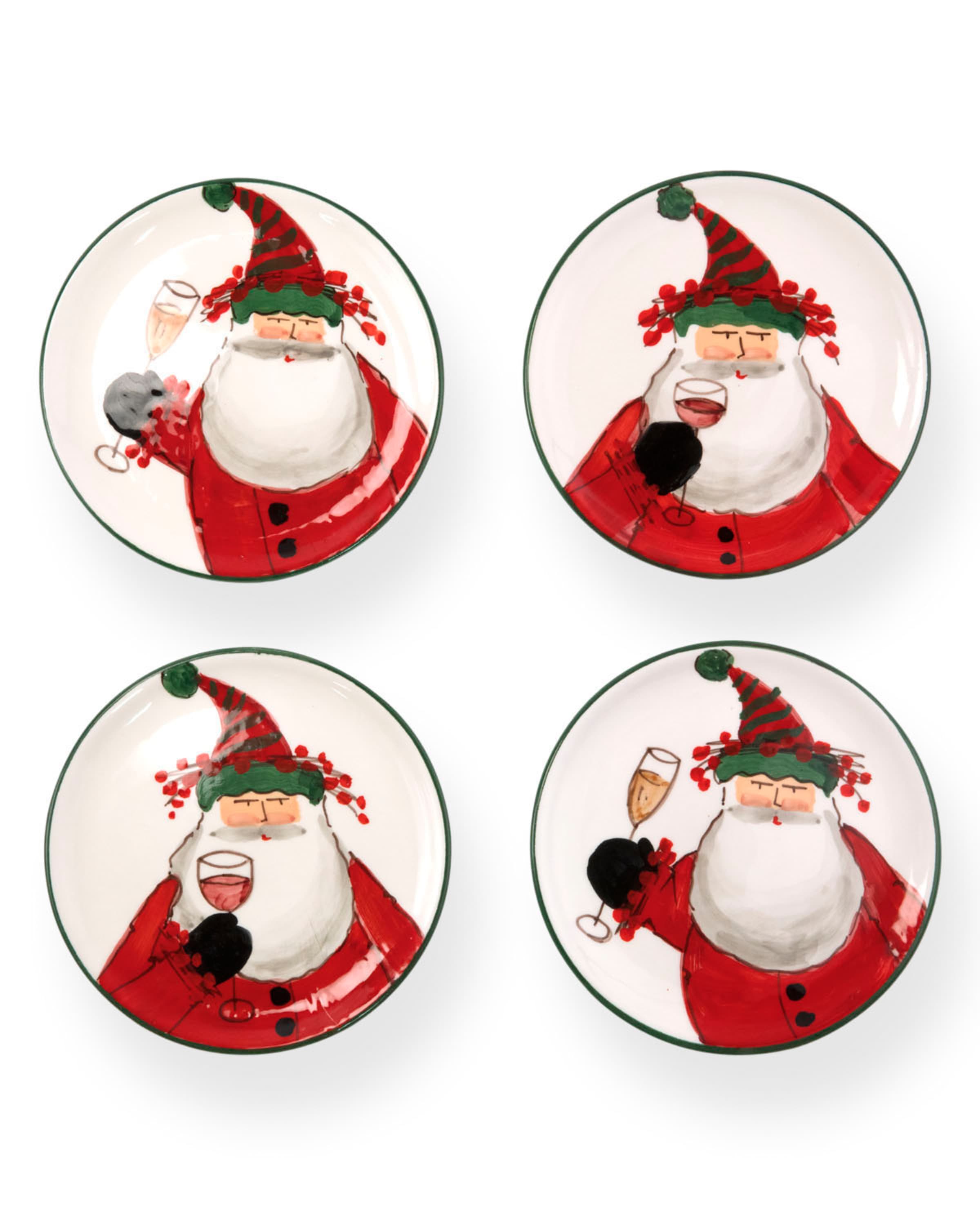 Vietri Old St. Nick Cocktail Plates, Set of 4