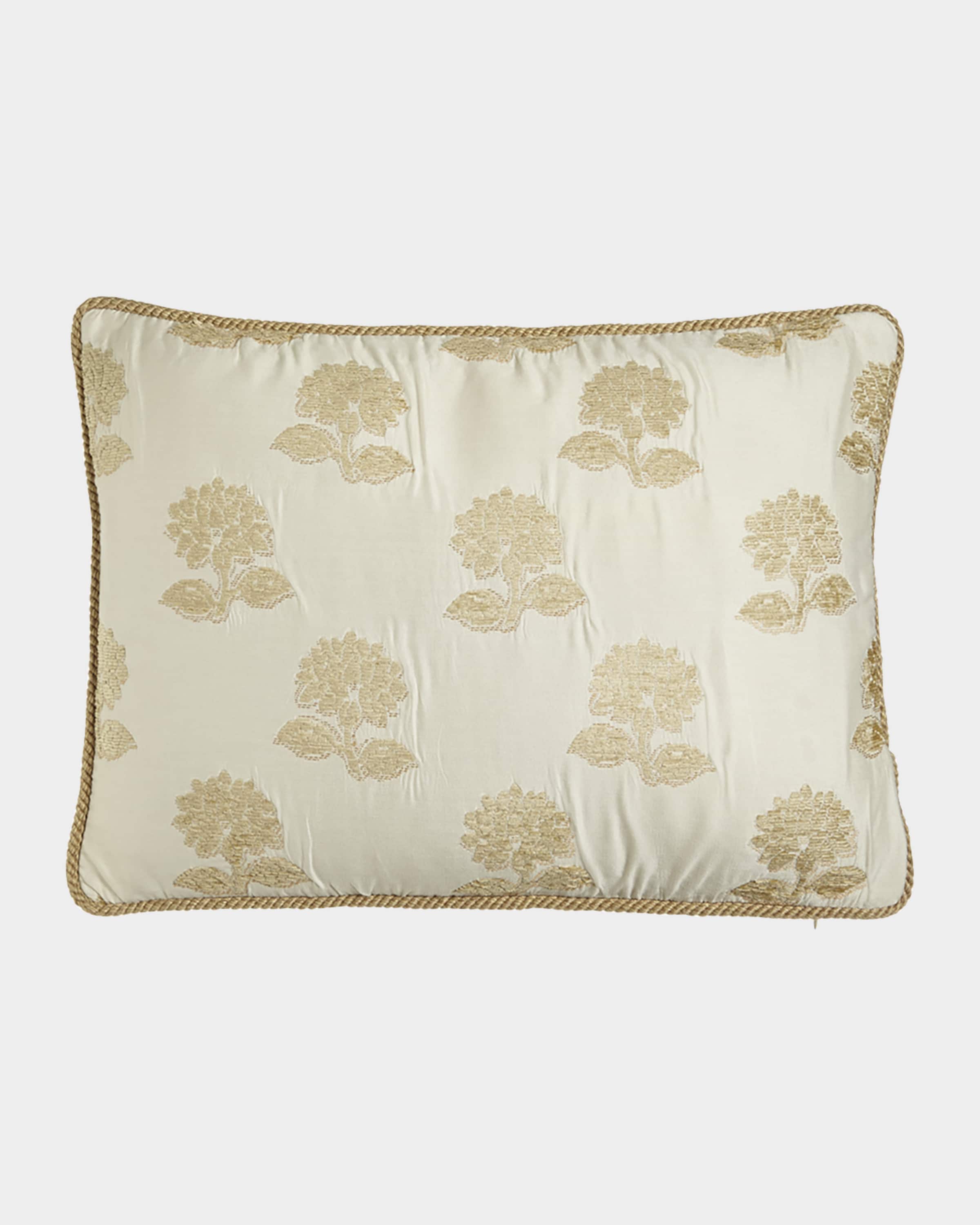 Austin Horn Collection Antoinette King Sham with Chenille Flowers & Cord Trim