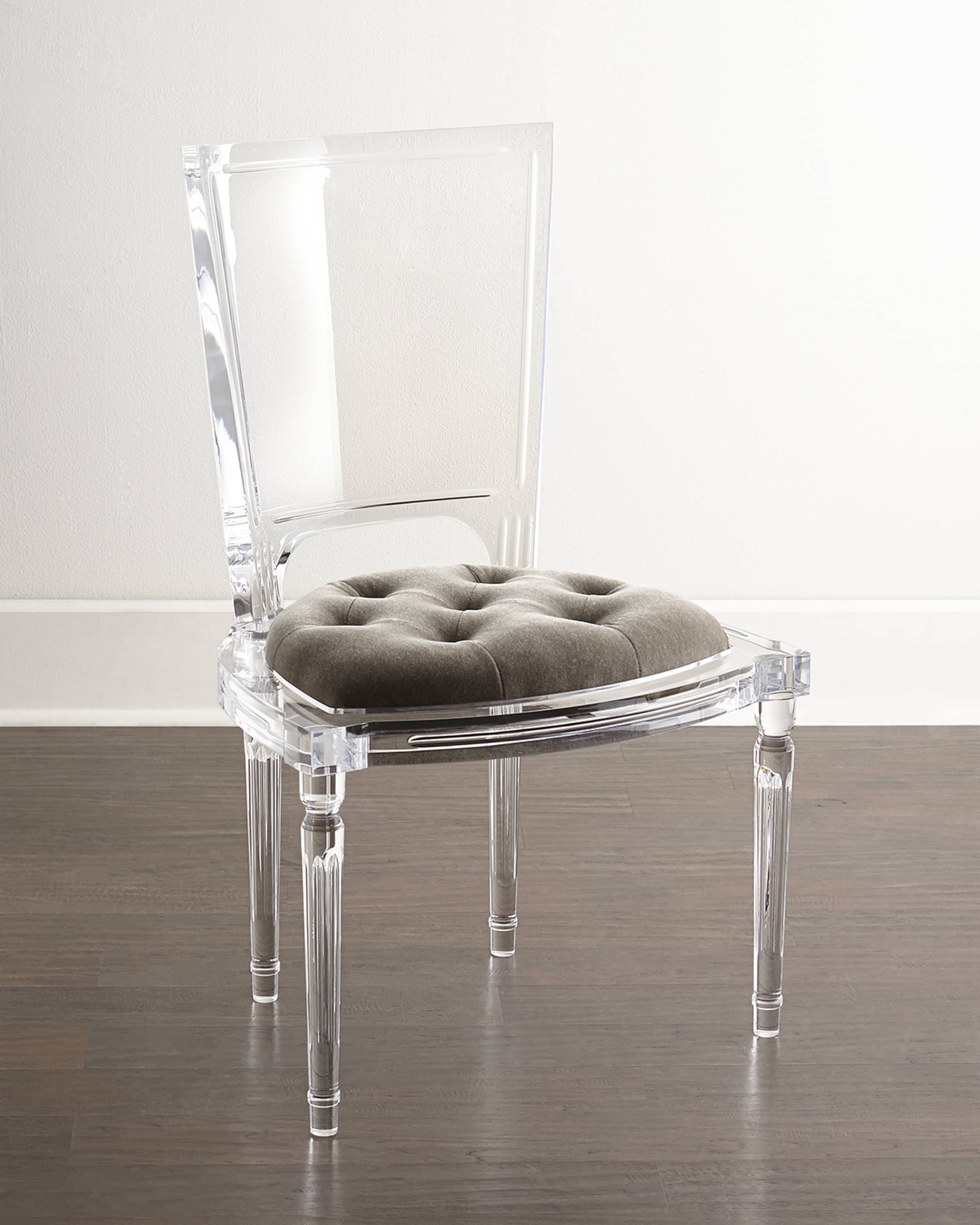 Acrylic dining chairs with cushion clearance