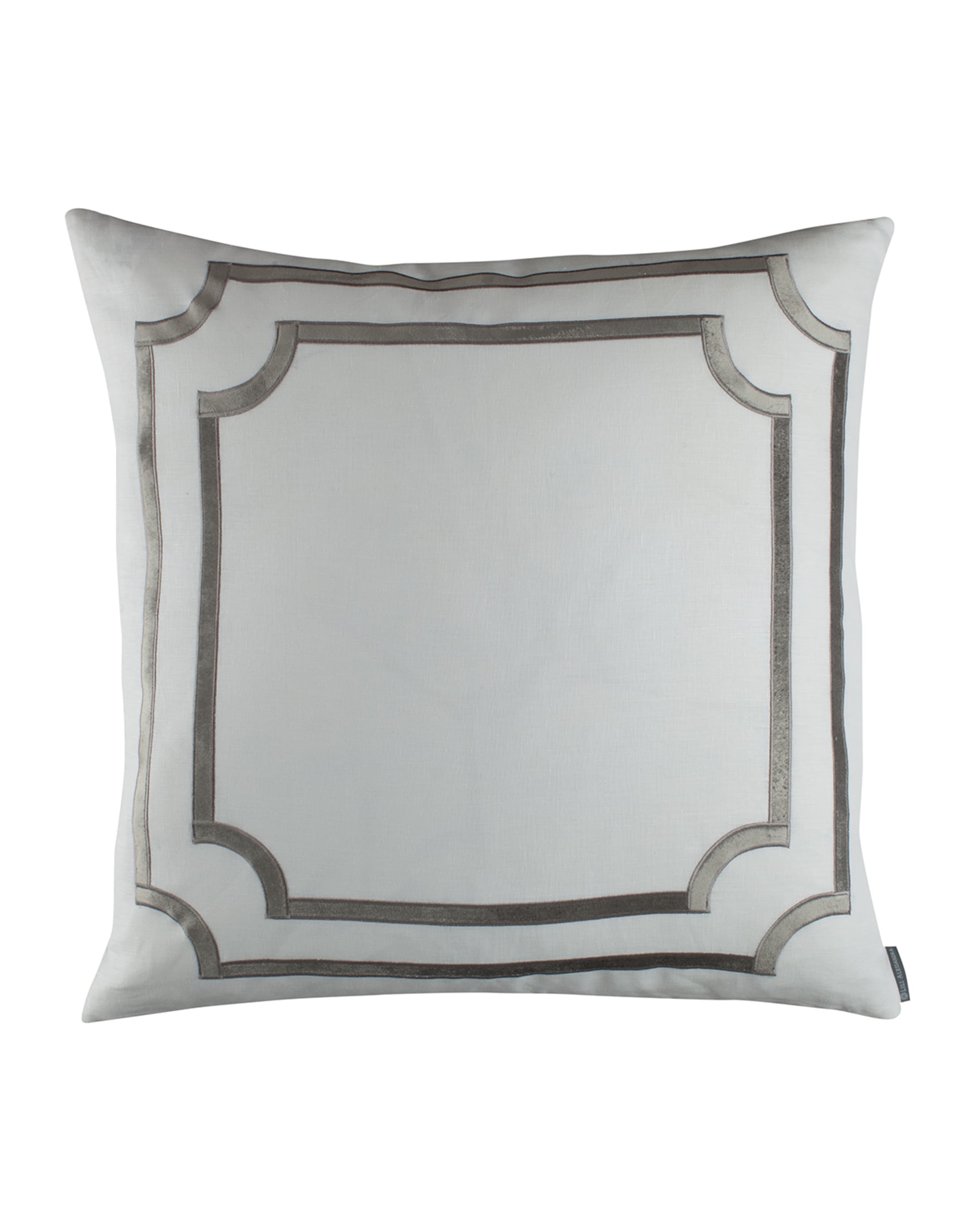 Lili Alessandra Mozart White Linen and Straw Velvet Bed Throw and Pillows