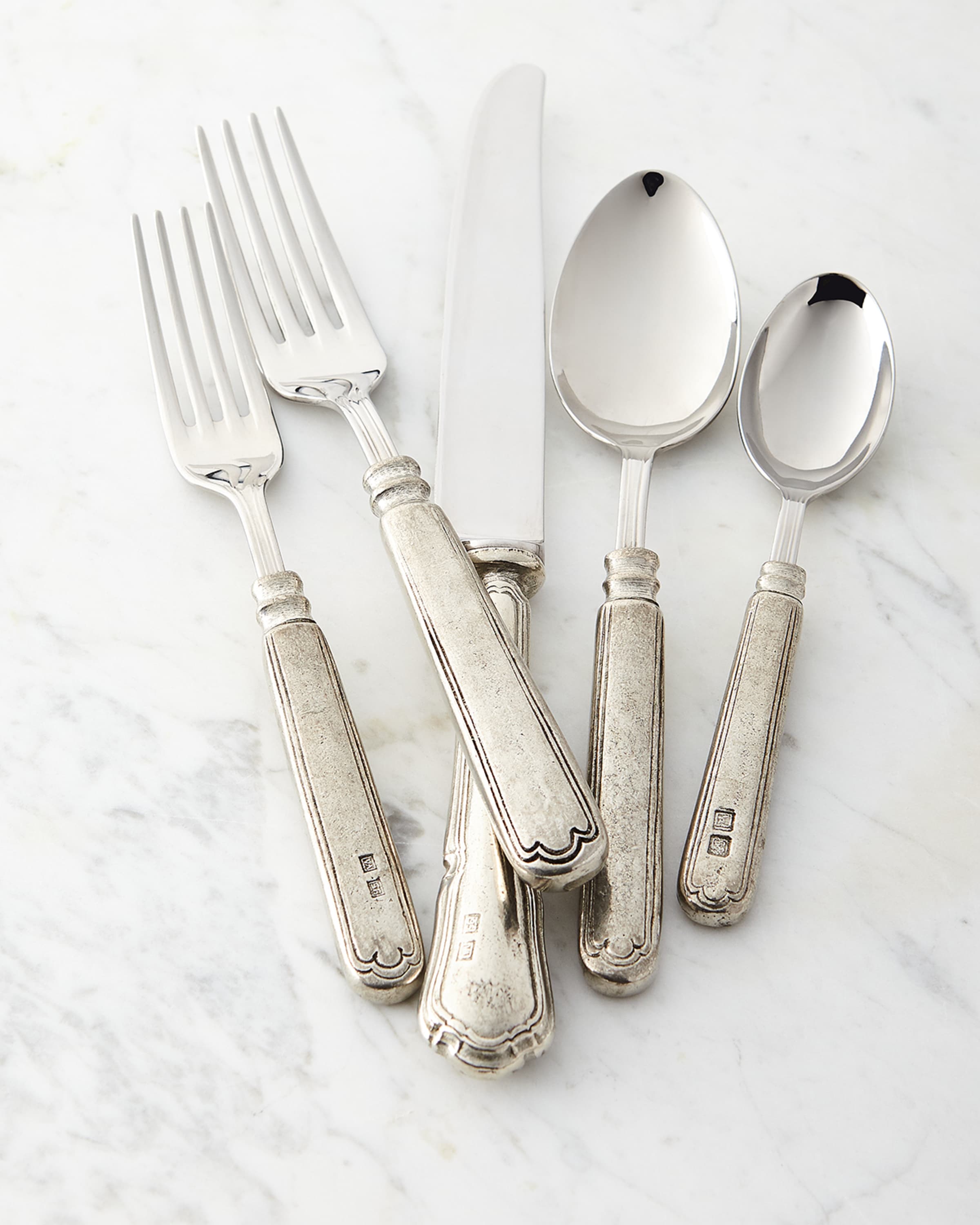 Neiman Marcus 20Piece Filet Pewter Flatware & Matching Items Horchow