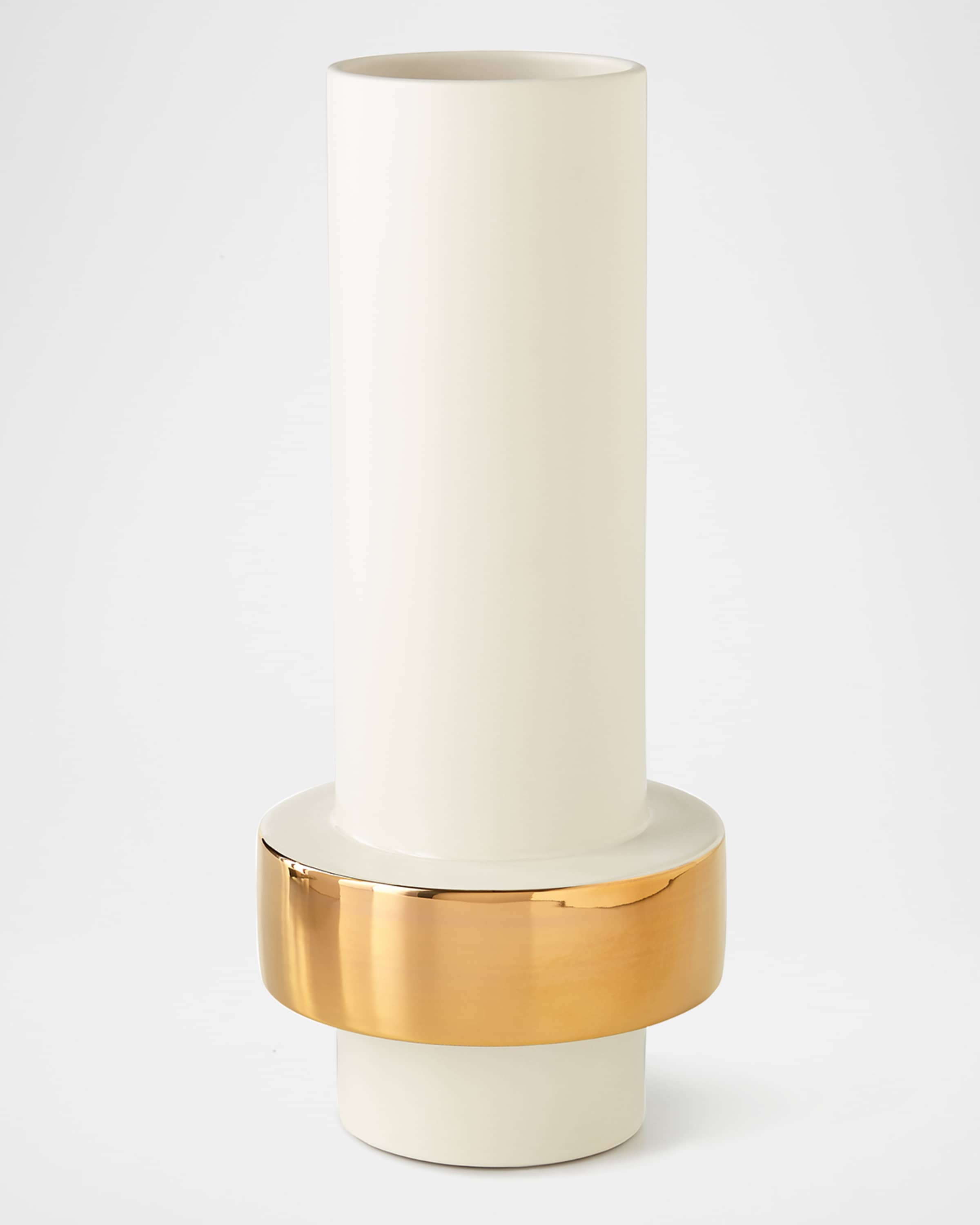 Global Views Low Golden Ring Vase