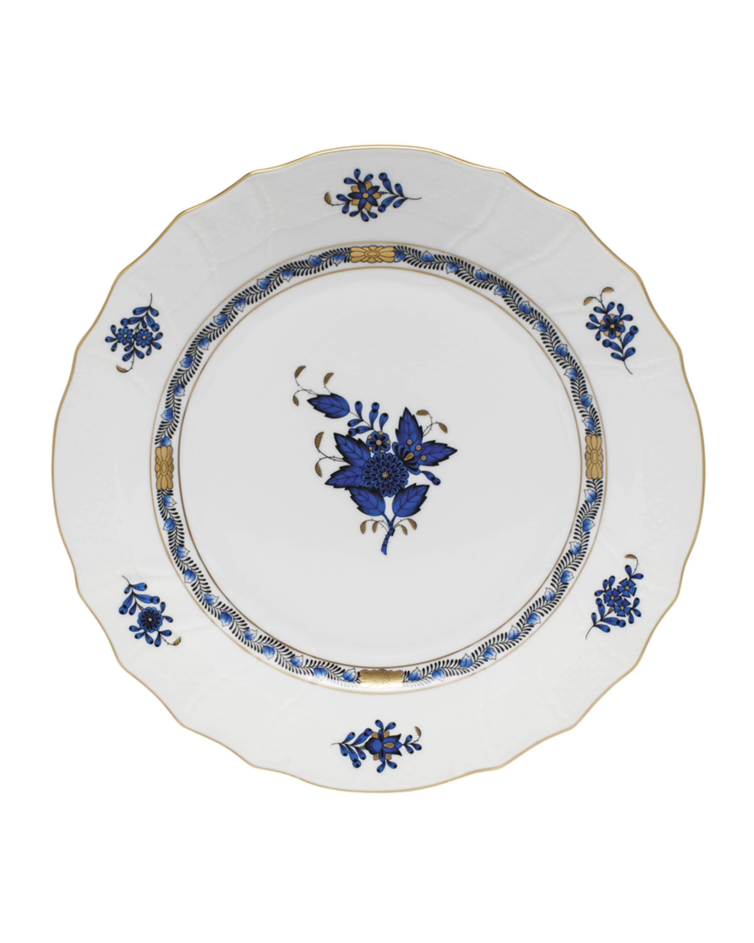 Herend Chinese Bouquet Black Sapphire Dinner Plate