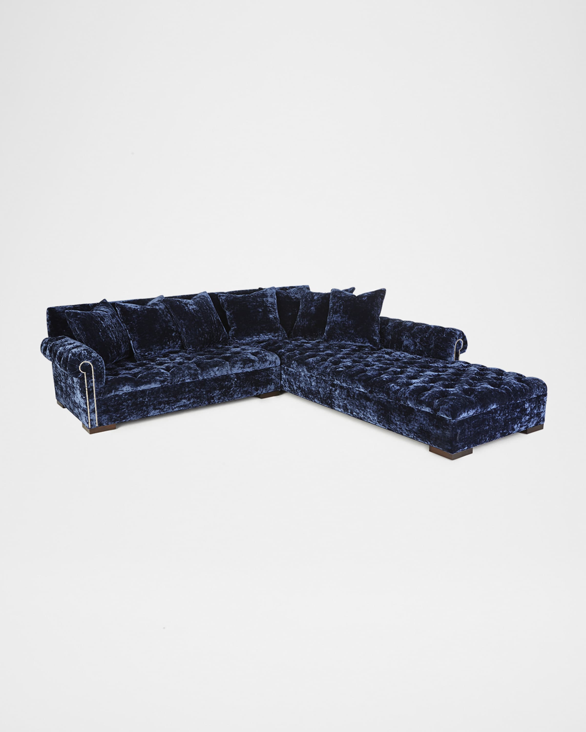 Haute House Divine Crushed Velvet Right Chaise Sectional, 116"
