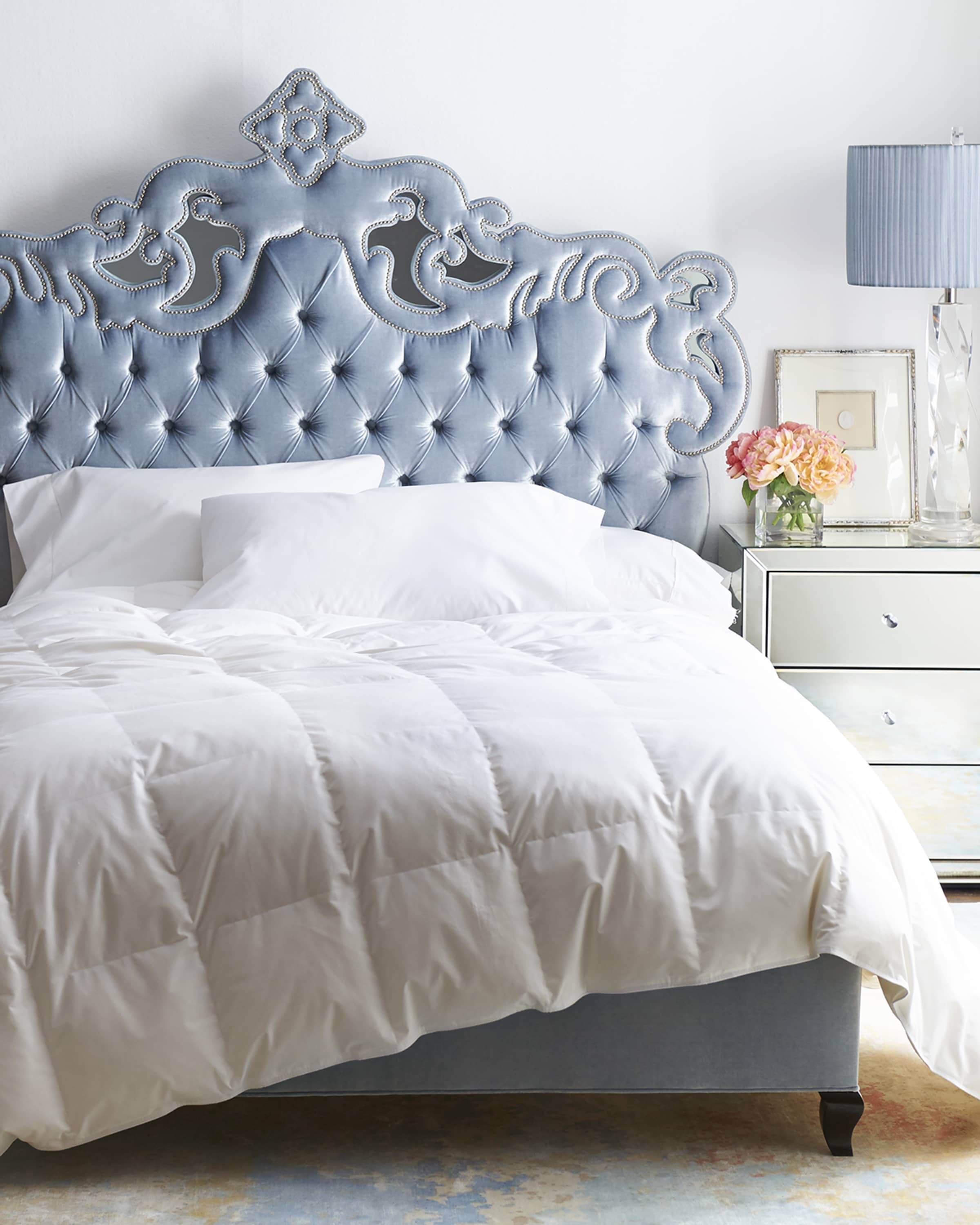 Light blue sales tufted headboard